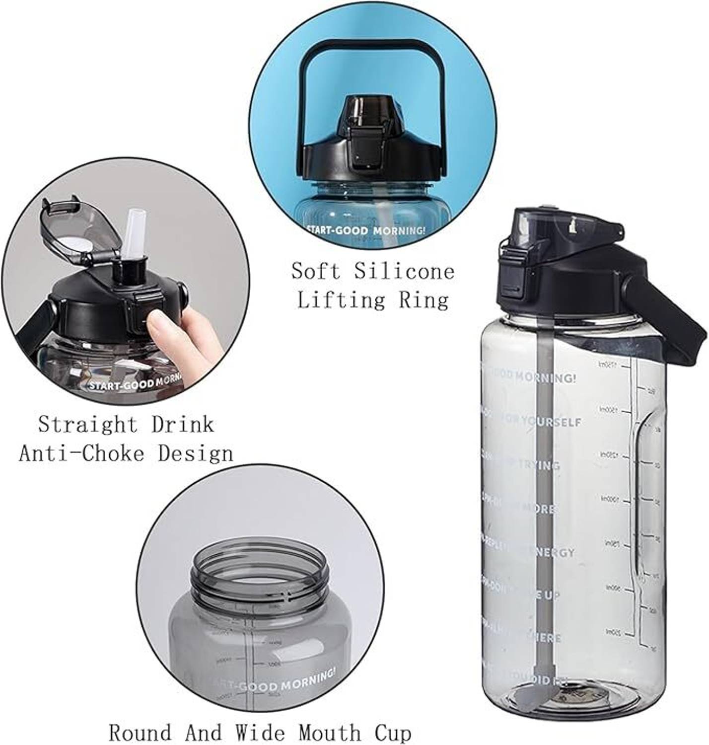 UPSILON 2 Litre Black Leakproof Sipper - Image 4