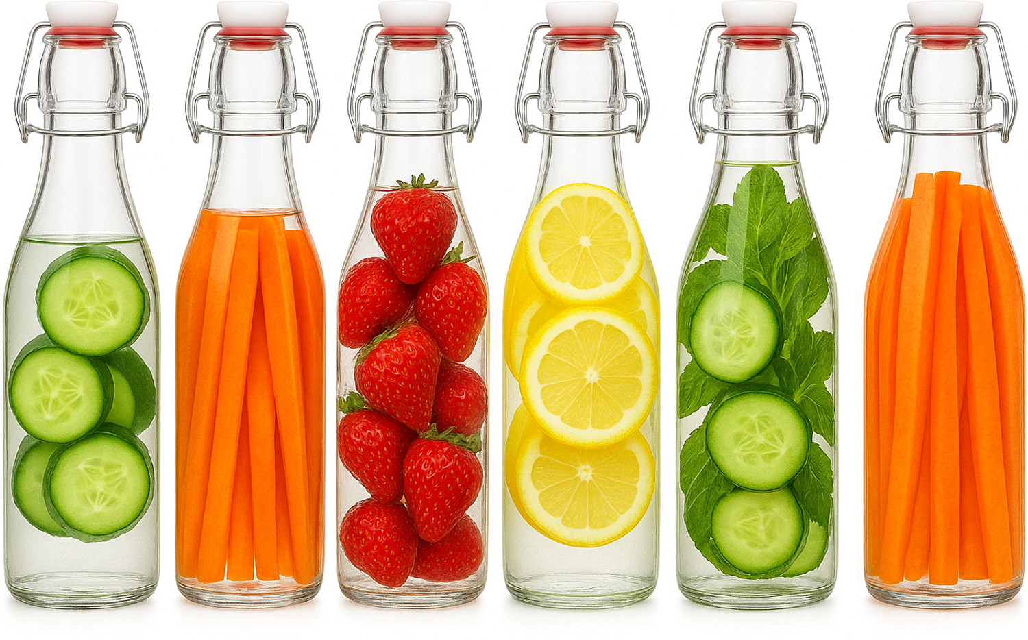 Image of RK ONLINE SALES RK ONLINE Glass Water Juice 1000ml Bottle (Pack of 6,Clear White Glass) 1000 ml Glass Bottle
