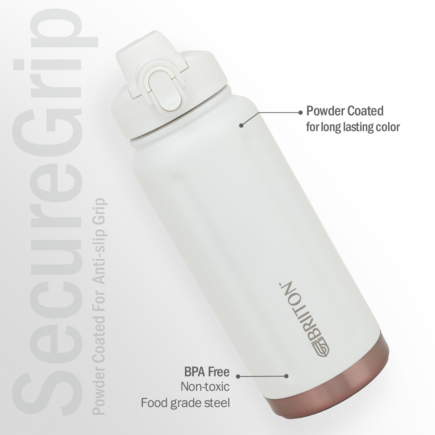 Image of BRIITON Niagra Copper-Coated Leakproof Insulated Flask Hot & Cold Stainless Steel Water 750 ml Steel Bottle