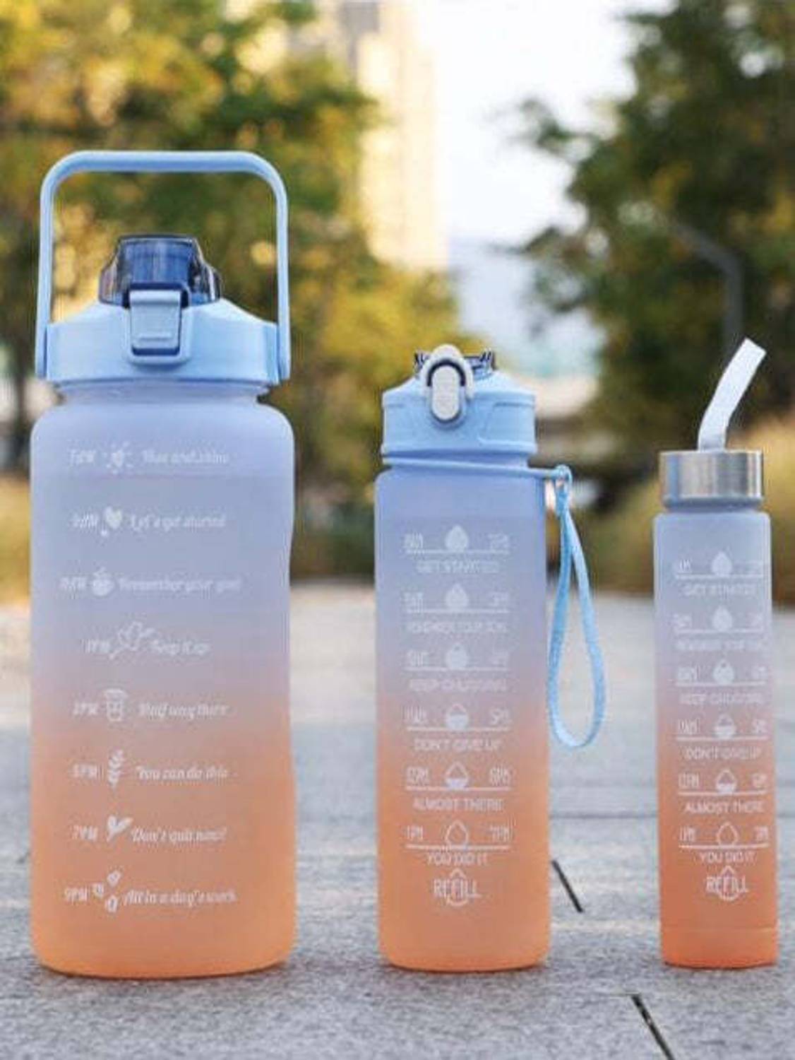 SharpEdge Motivational Water Bottles, 2L, 900ml, 300ml, Airtight & Spill-Proof 2000 ml Silicone, Plastic Sipper
