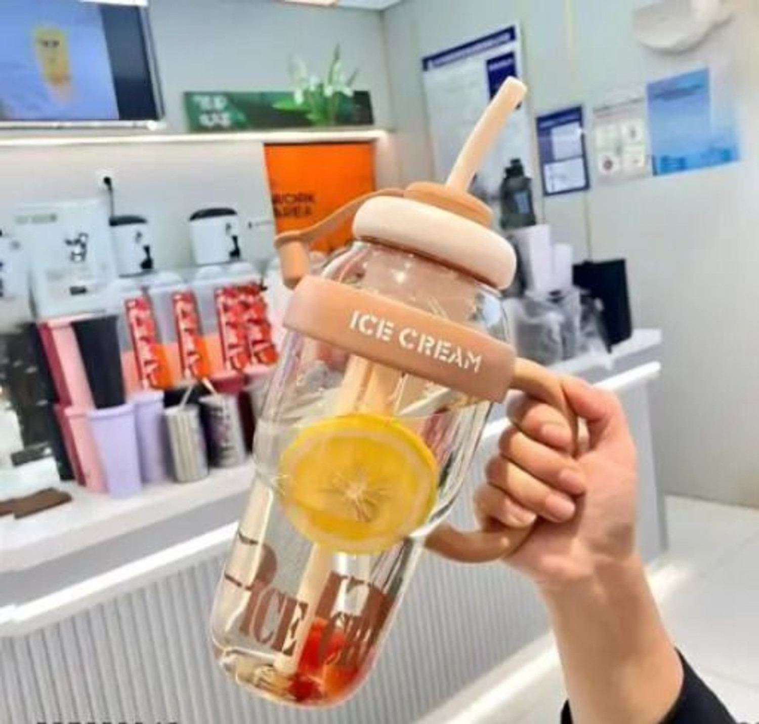 Image of advik mart 1300ml Ice Cream Shape Plastic Bottle | Reusable BPA-Free Sports Sipper 1300 ml Plastic Sipper