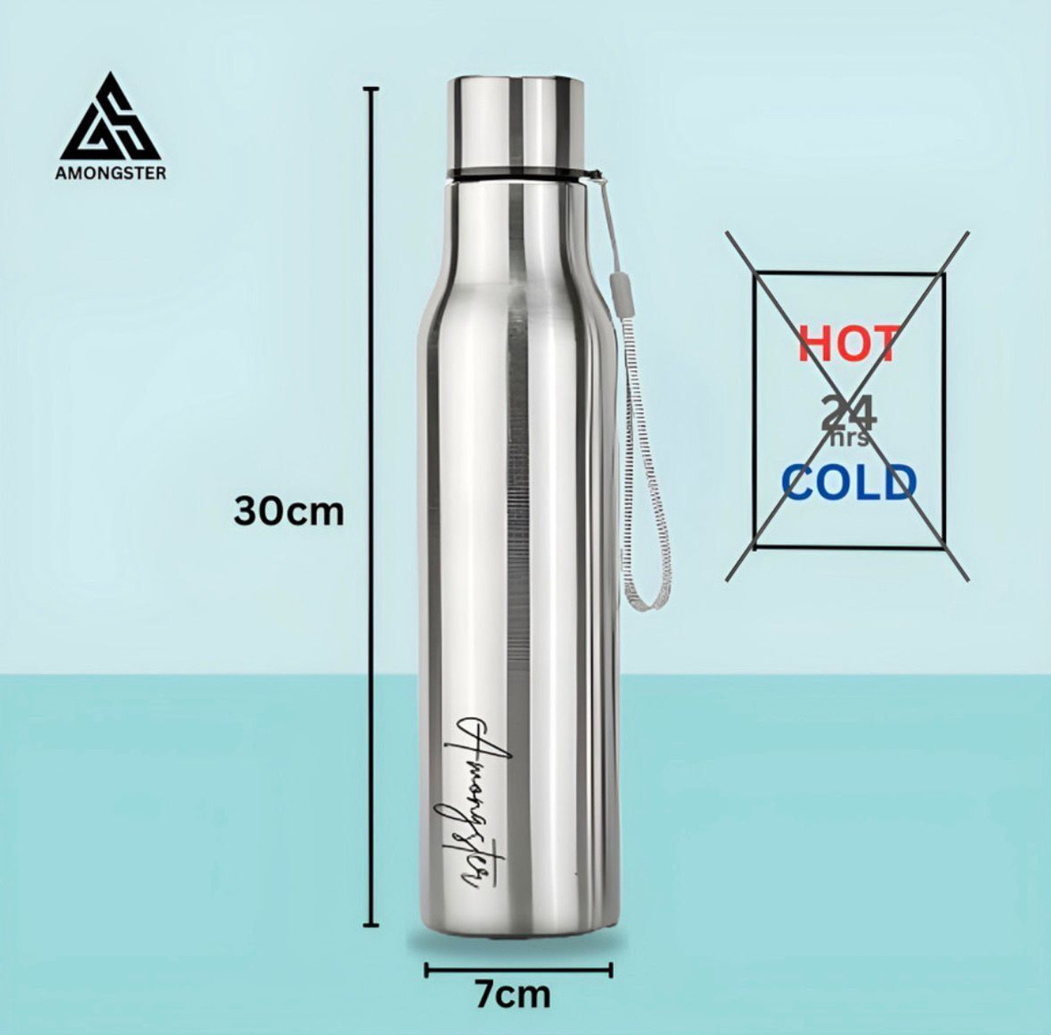 Image of ECOSIP Stainless Steel Water Bottle 1000 ml Stainless Steel Bottle