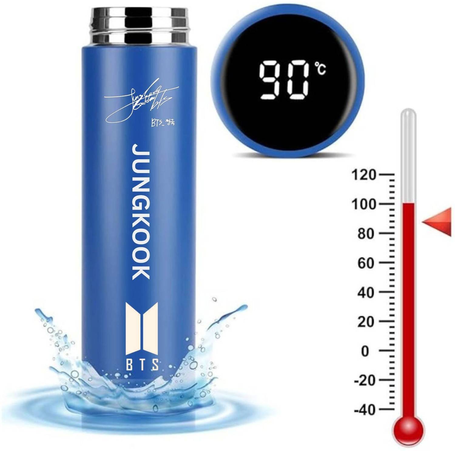 PIJERA BTS Jungkook Signature Temperature Display Led Bottle 500 ml Steel  Bottle - Buy PIJERA BTS Jungkook Signature Temperature Display Led Bottle  500 ml Steel Bottle Online at Best Prices in India -