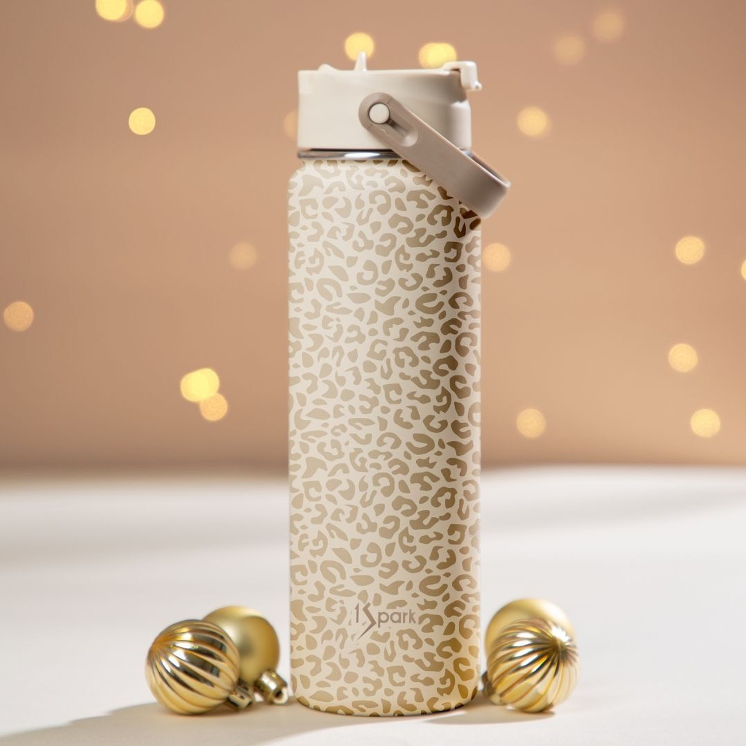Image of 1Spark Dual Lid Dazzler Insulated Bottle Leopard Luxe Print, 18hrs Hot & 30hrs Cold 750 ml Steel Flask