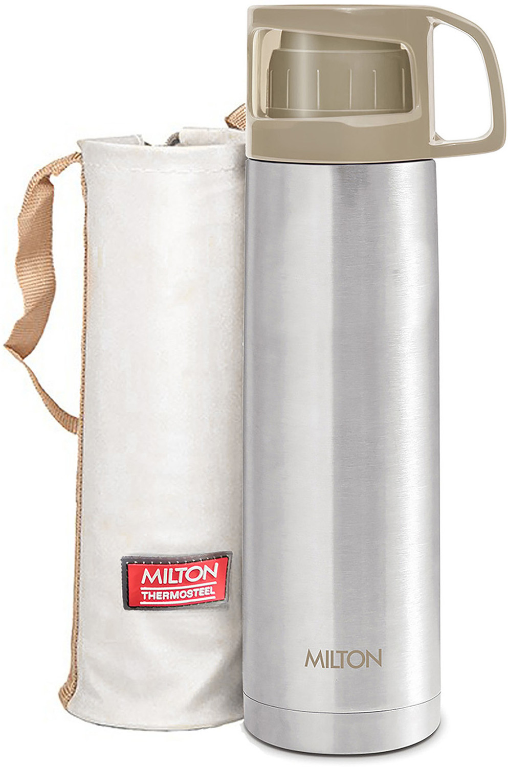 Image of MILTON Thermosteel Glassy Drinking Cup Lid, 750 ml, Grey 750 ml Steel Bottle