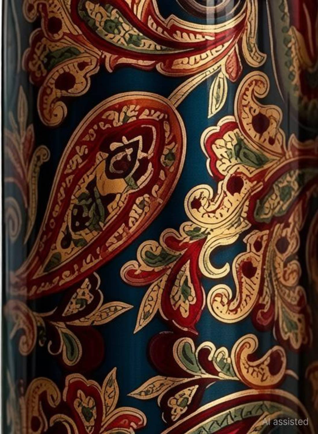 bottlewala Traditional Printed 100% Copper Bottle 1Ltr Rust Free, Leak Proof and Joint Less 1000 ml Copper Bottle