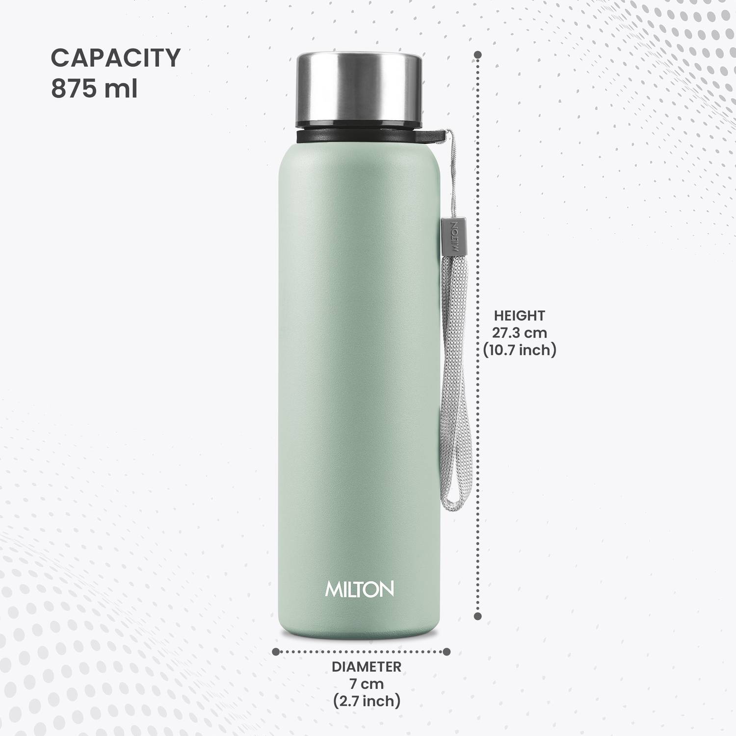 MILTON Brim 1000 875ml Steel Bottle, Light Green - Image 5