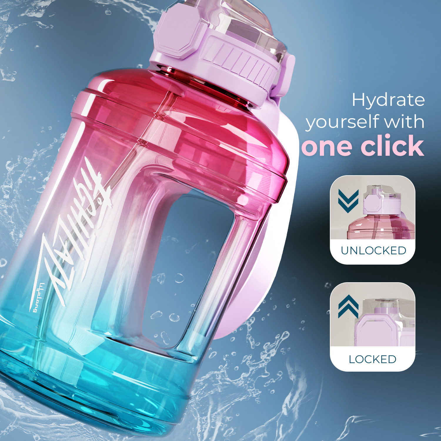 Image of Lifelong Gallon Water Bottle 1.6 Liter for Gym & Sports 1600 ml Plastic Bottle