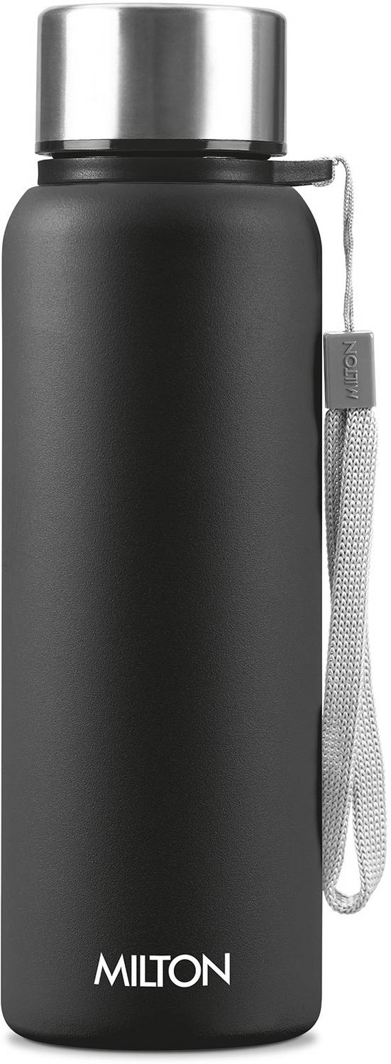 MILTON Brim 750 Stainless Steel Water Bottle, 690 ml, Black 690 ml Steel Bottle