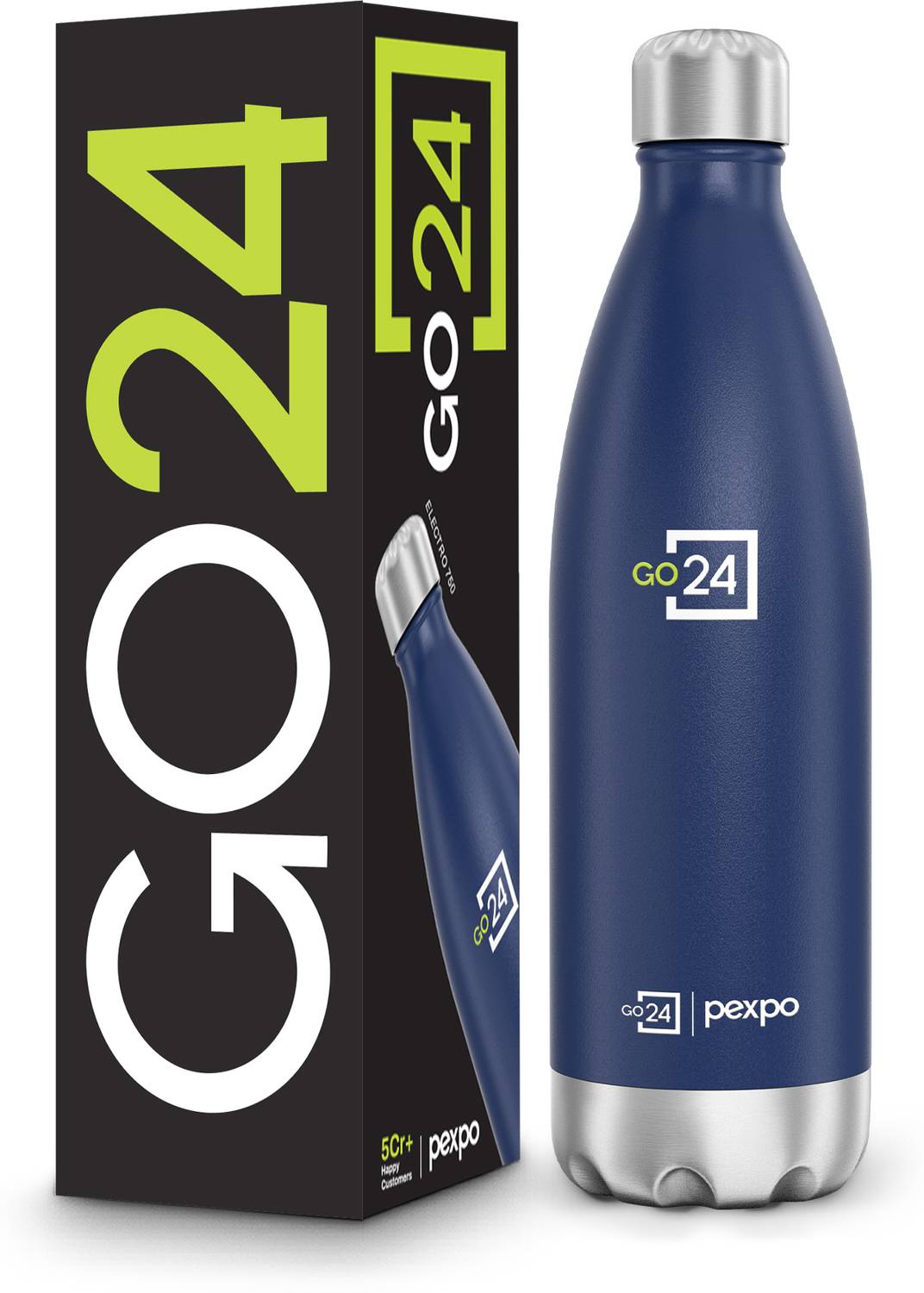 Go24 Electro 500, Hot&Cold ISI Certified Thermosteel Water Bottle, Leakproof 500 ml Stainless Steel Flask