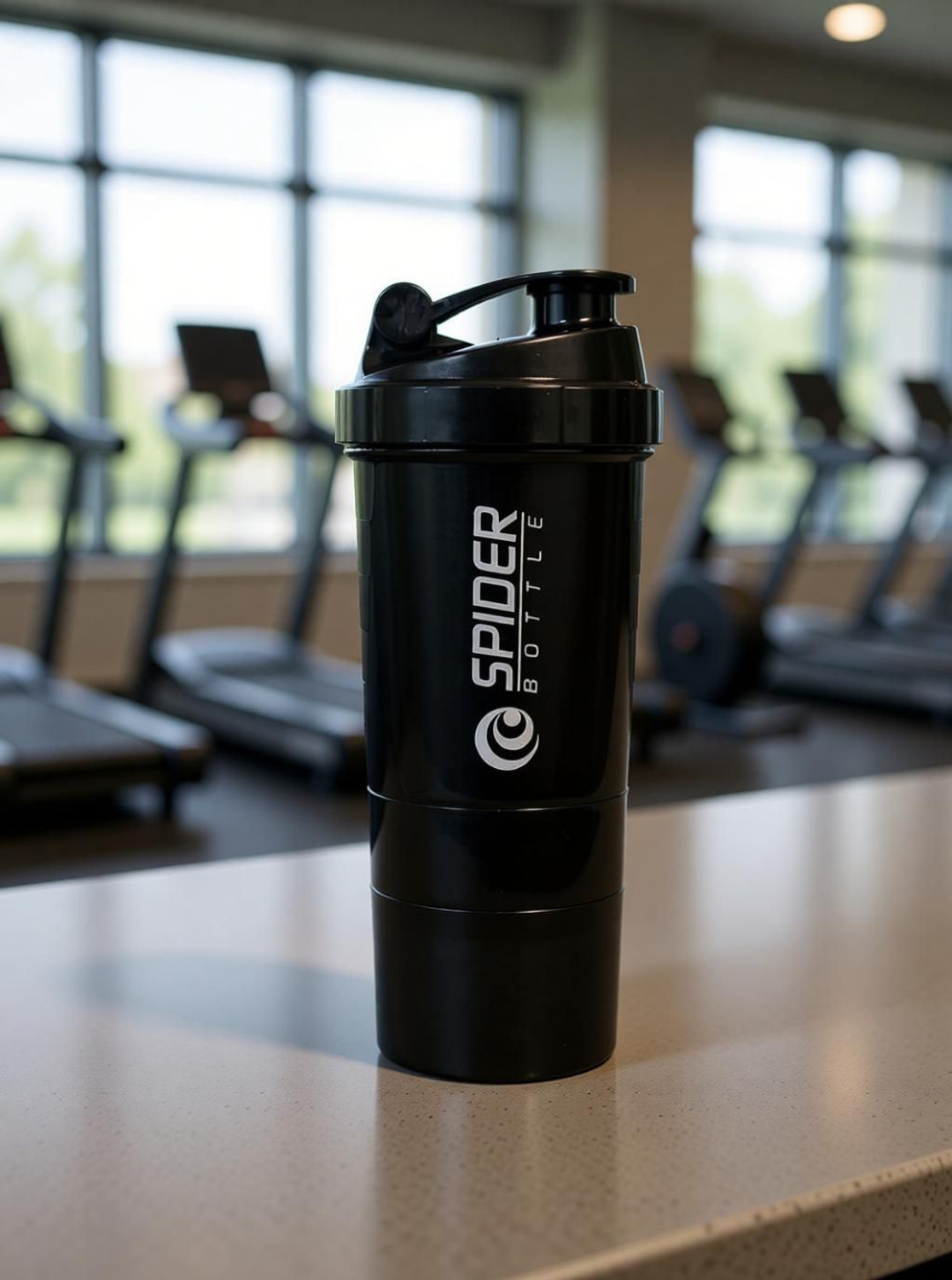 Image of Fitnesstricks Spider Protein Shaker Bottle for gym with Extra Compartment For Men and Women 500 ml Plastic Shaker