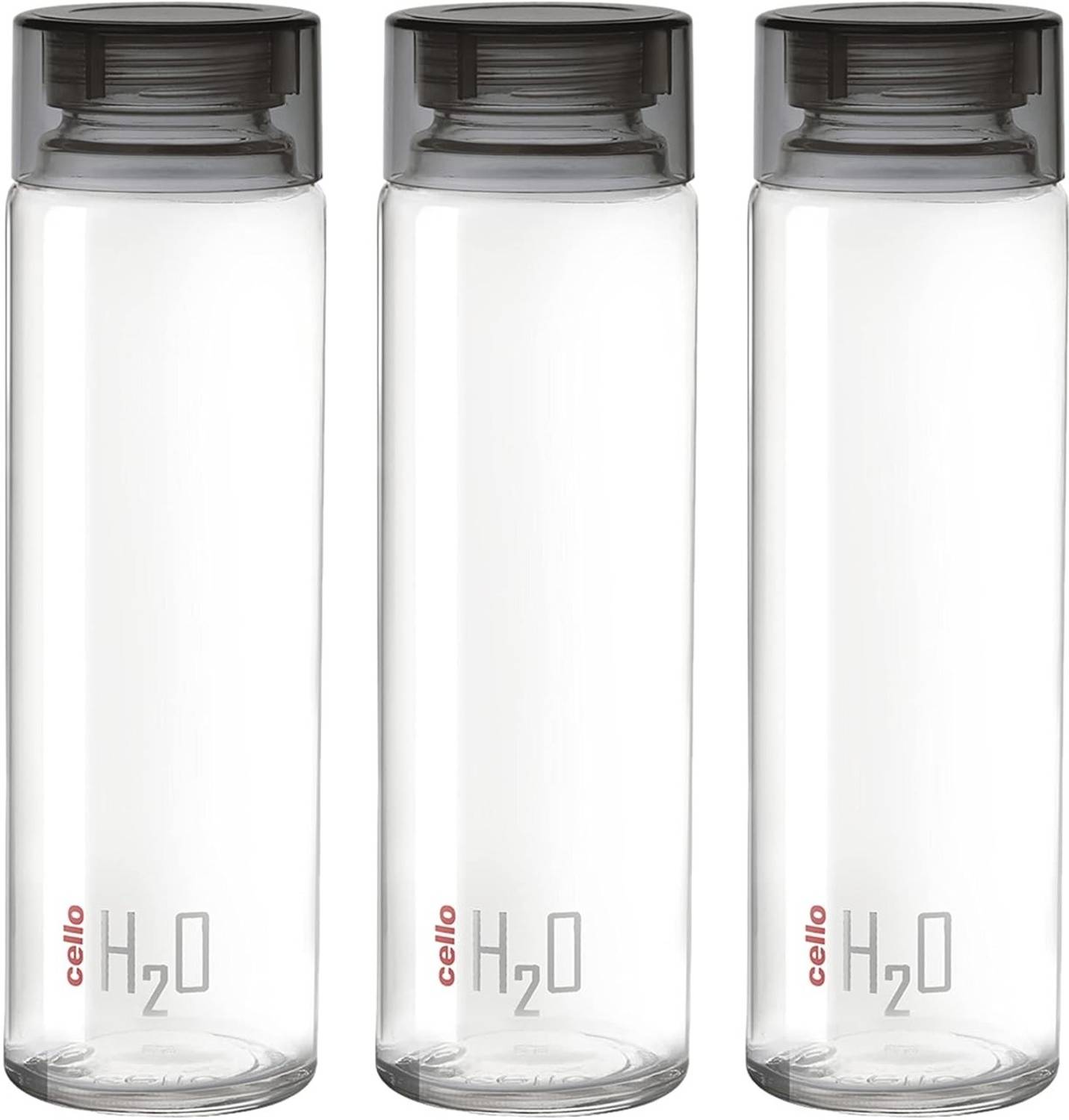 cello H2O Glass Fridge Water Bottle with Plastic Cap 1000 ml Glass Bottle