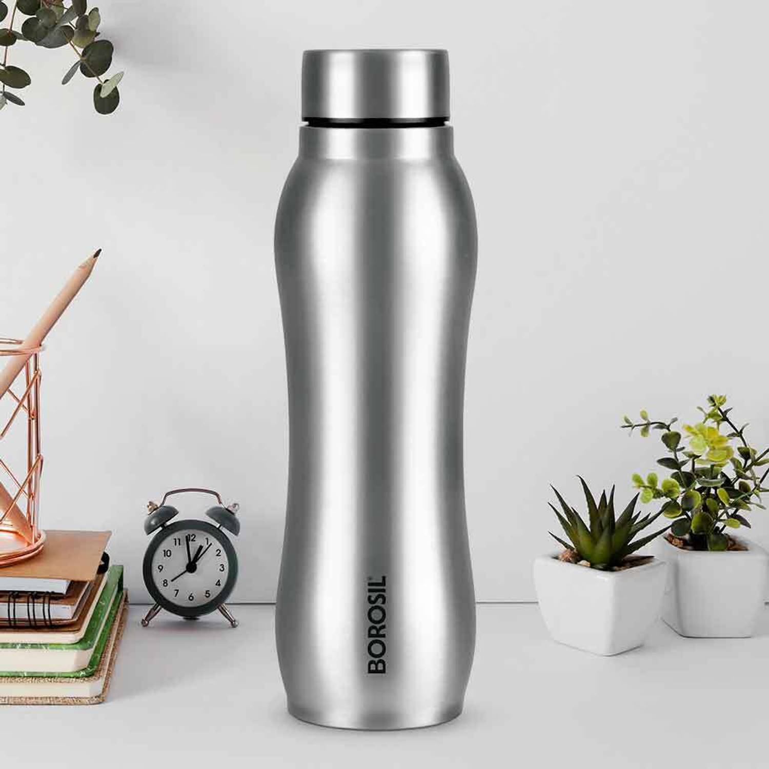BOROSIL 740 ml Chillmate Single Wall Water Bottle for Office, School, College & Gym 740 ml Steel Bottle