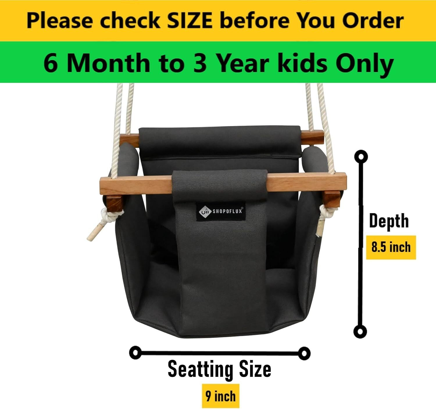 Image of Shopoflux Baby Swing Indoor Outdoor | Baby Jhula | Baby Garden Swing | Baby Hanging Swing Swing for Baby and Toddler Swings