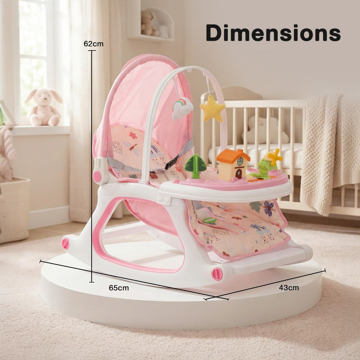 Image of baybee 3 in 1 Baby Rocker & Feeding Chair | Baby Rocker for 0 to 3 Years Bouncer