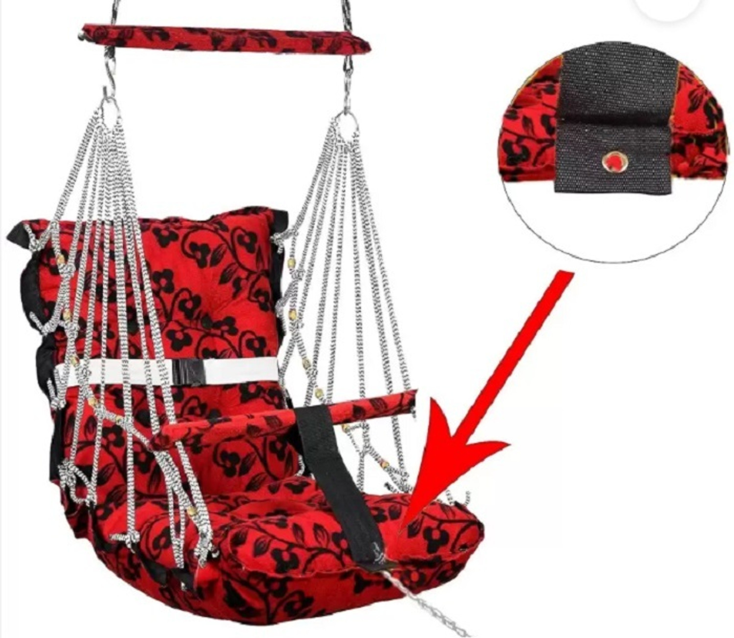 Image of SHOP & WEAR Baby Swing Folding & Washable 1-3 Years With Safety Belt indoor-Outdor swing Cotton Small Swing