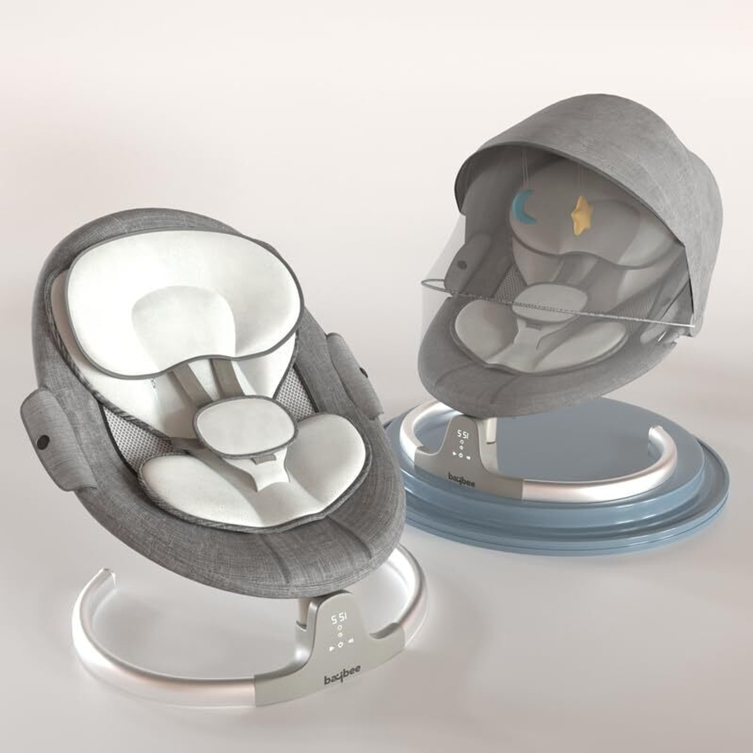 Image of baybee Premium Automatic Electric Baby Swing Cradle with Adjustable Swing Speed, Remote Bouncer