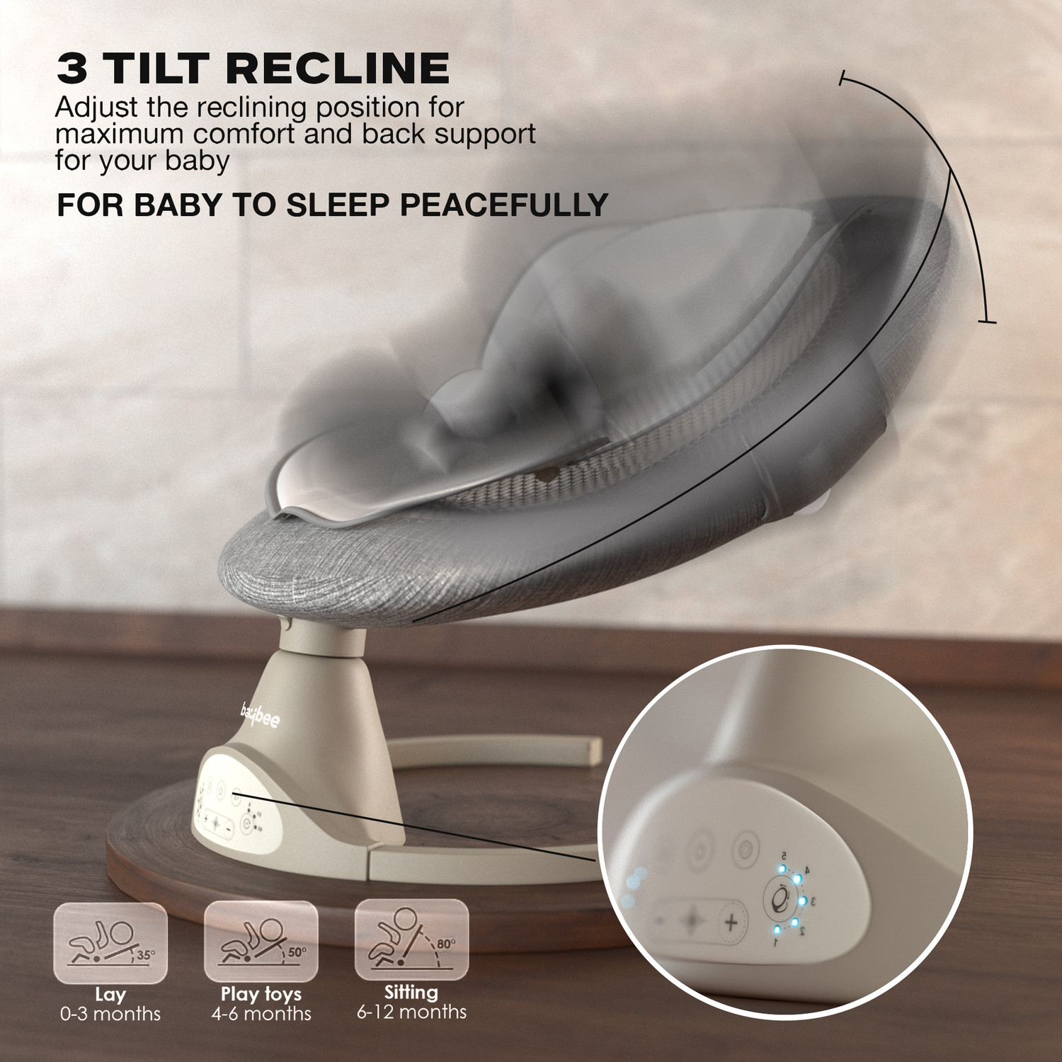 Image of baybee Premium Automatic Electric Baby Swing Cradle with Adjustable Speed Bouncer
