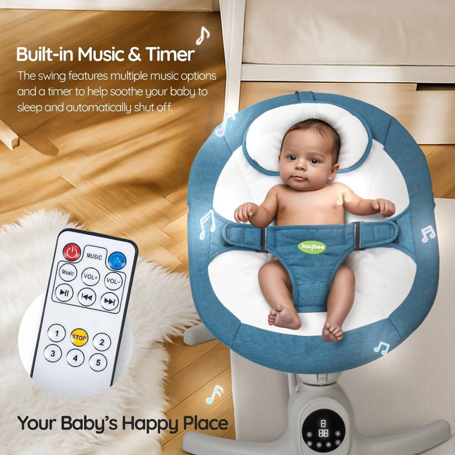 Image of baybee Electric Baby Cradle and Swing |Baby Relaxing Swing Jhula with Adjustable Speed Swings