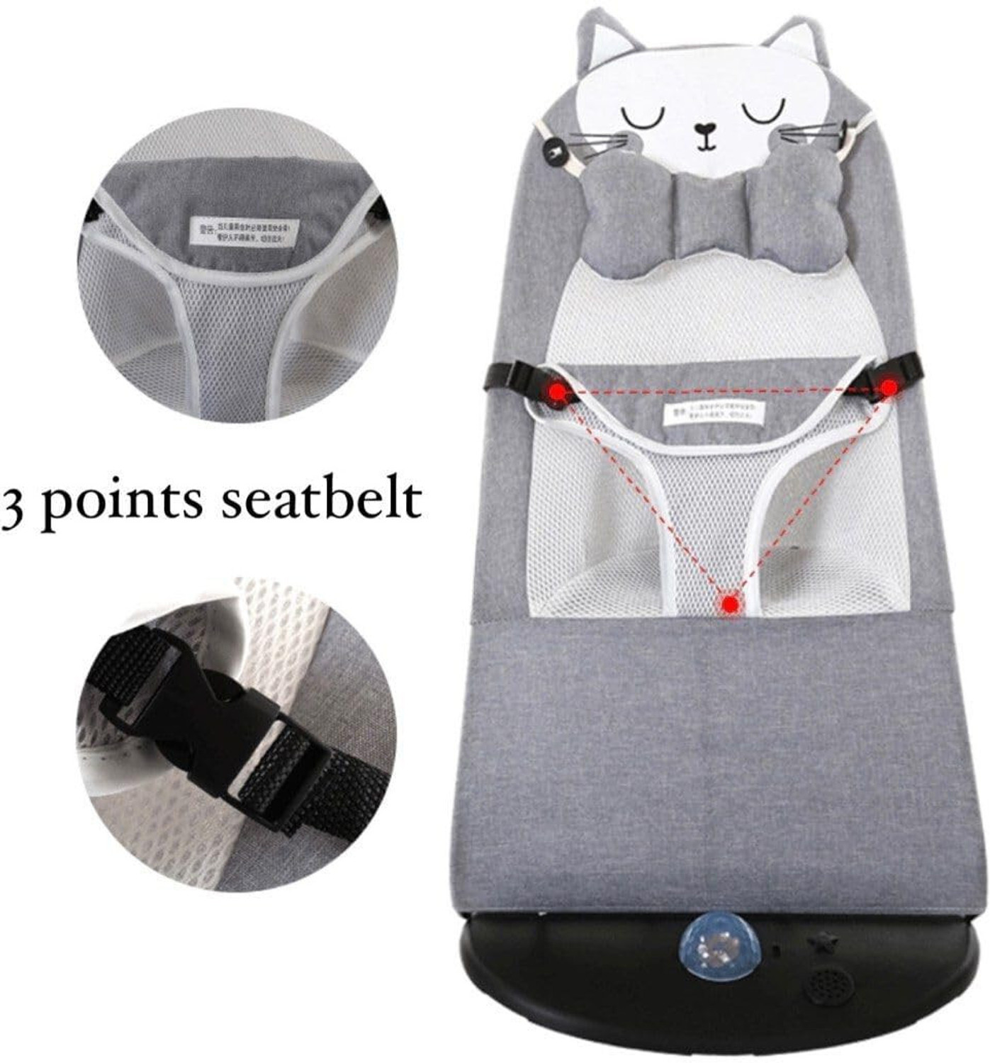 Image of KesariNandan Baby Bouncer & Rocker Chair, Foldable Reclining Swing Seat with Safety Belt Rocker and Bouncer