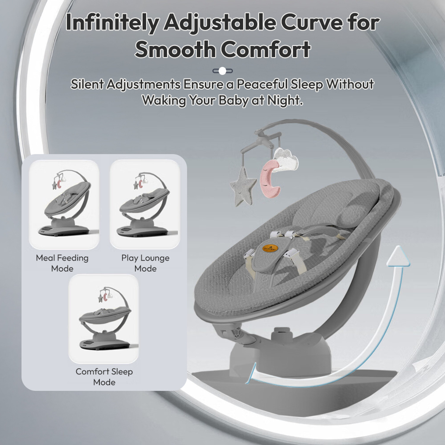 Image of StarAndDaisy Baby Electric Rocker & Bouncer, 5 Speeds, Auto Swing & Remote Control Rocker and Bouncer