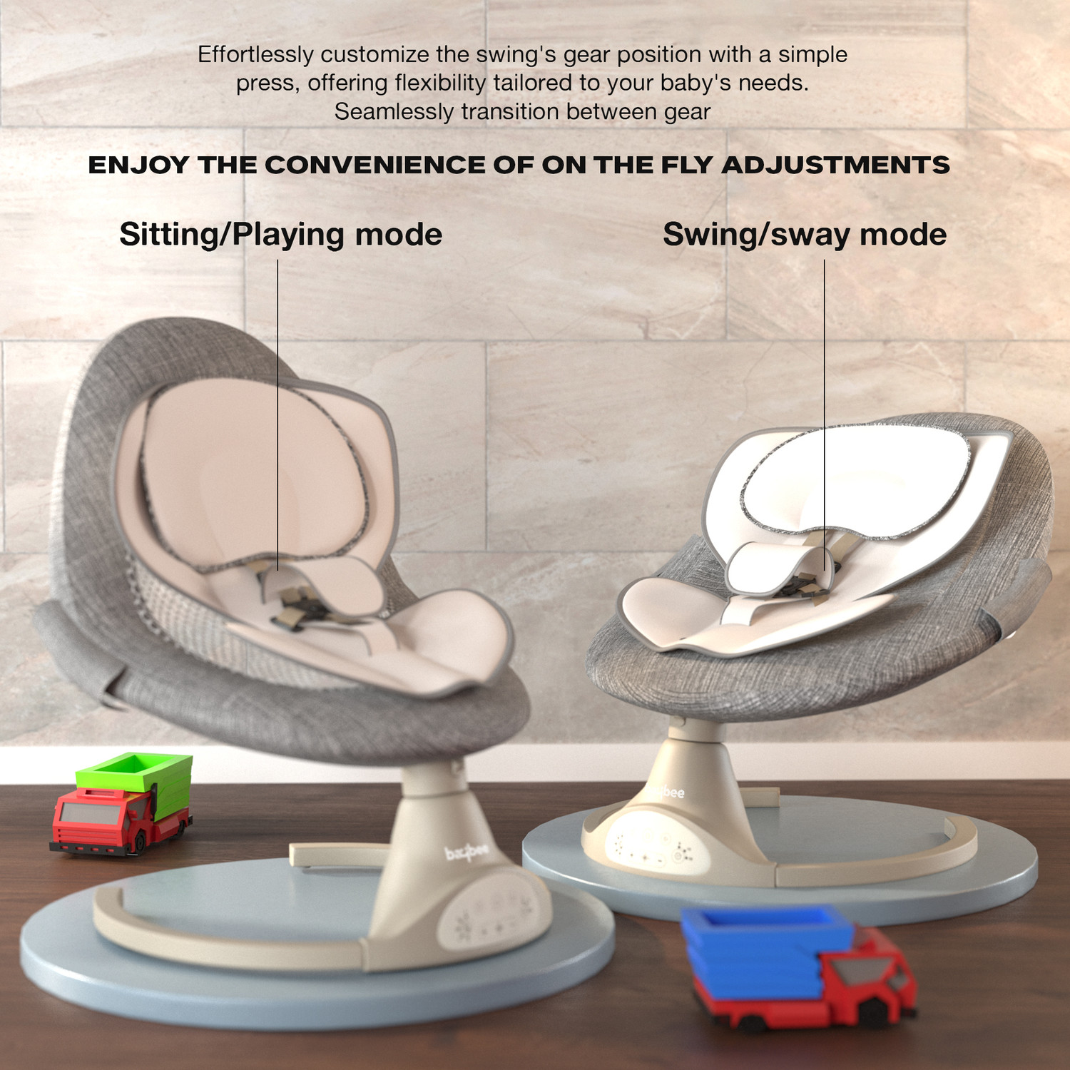 Image of baybee Premium Automatic Electric Baby Swing Cradle with Adjustable Speed Bouncer