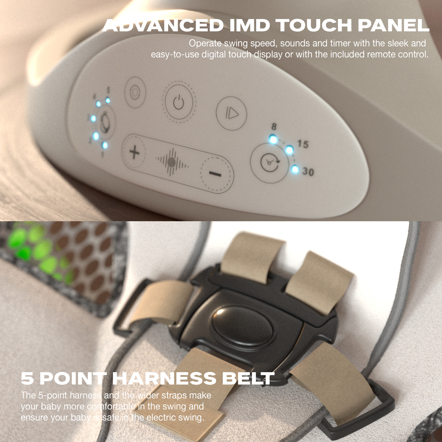 Image of baybee Premium Automatic Electric Baby Swing Cradle with Adjustable Speed Bouncer