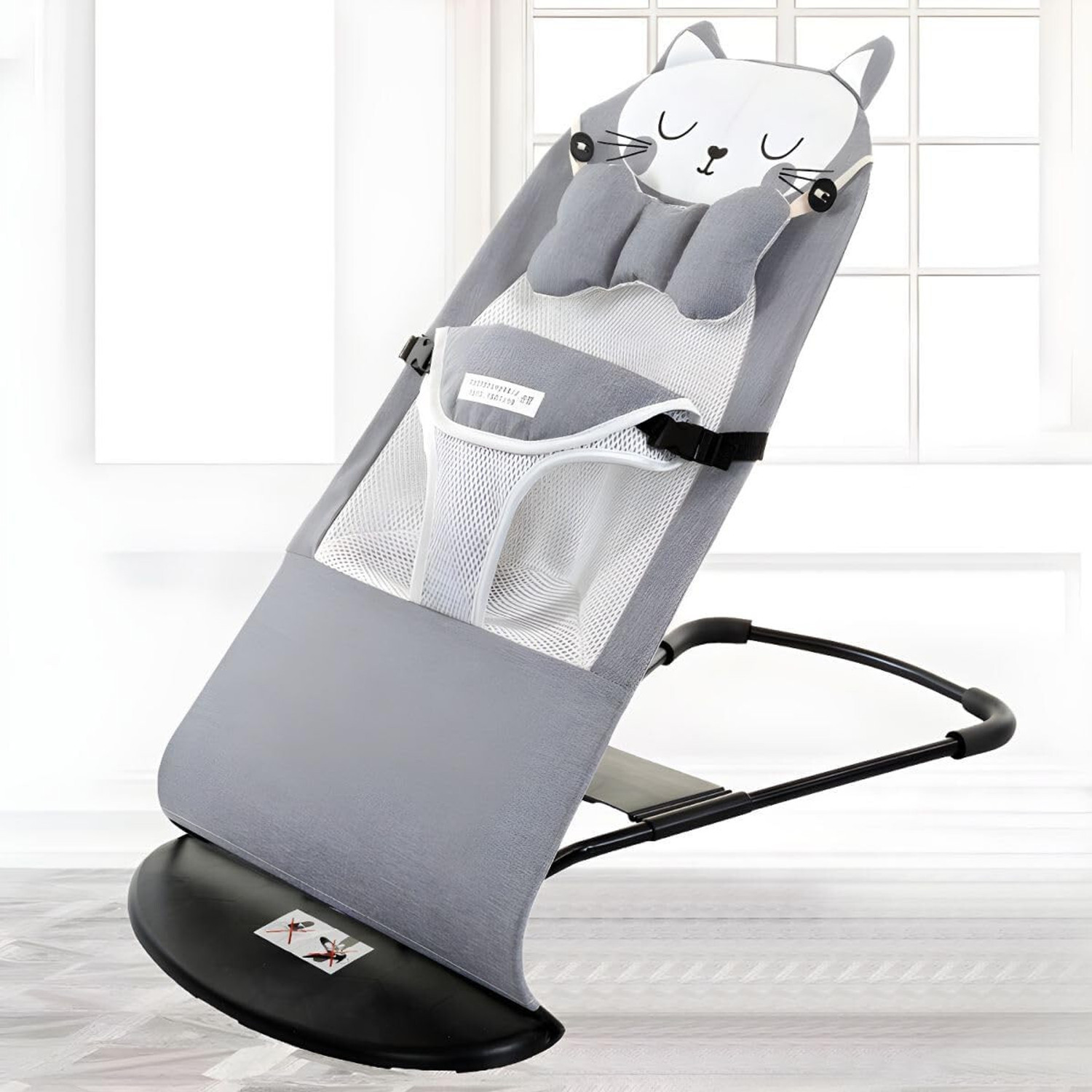 Image of KesariNandan Baby Bouncer & Rocker Chair, Foldable Reclining Swing Seat with Safety Belt Rocker and Bouncer