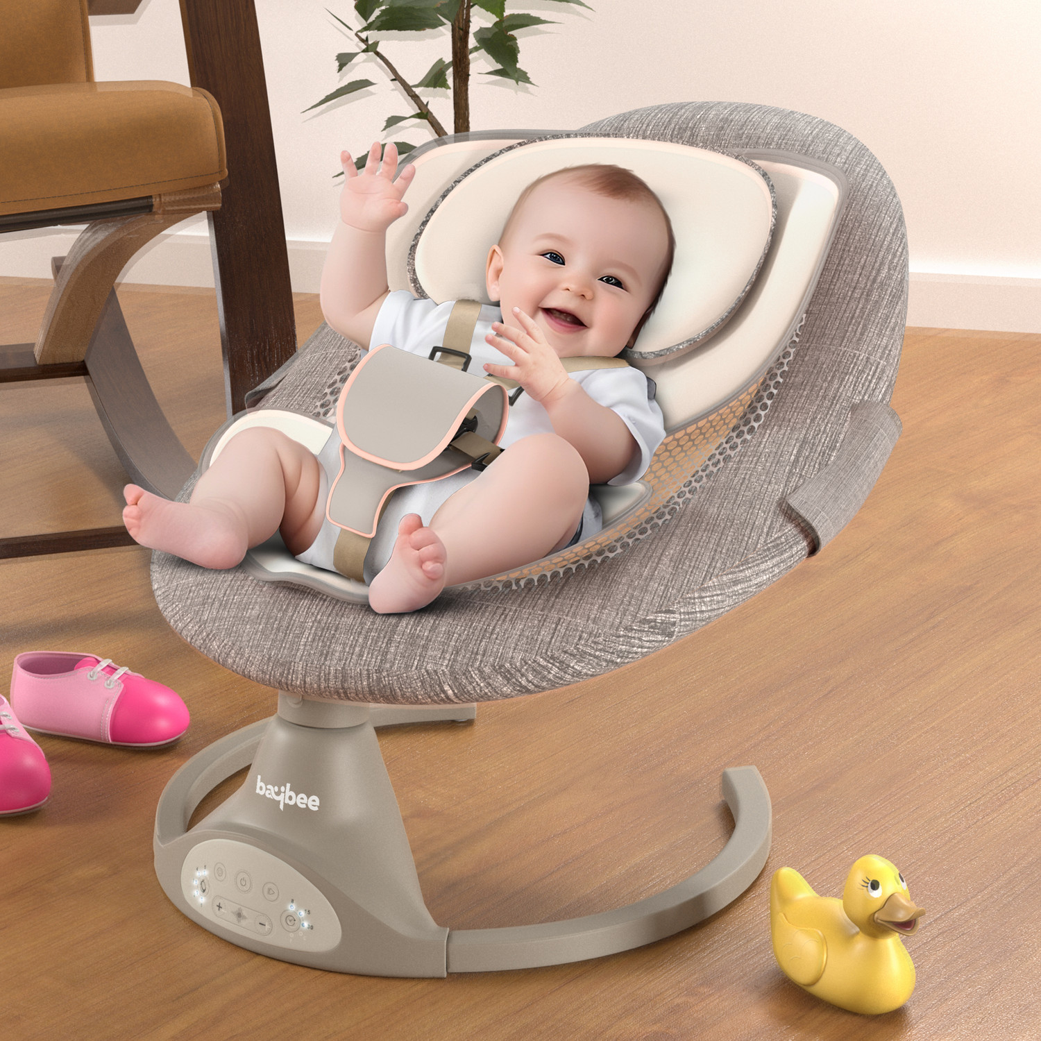 Image of baybee Premium Automatic Electric Baby Swing Cradle with Adjustable Speed Bouncer