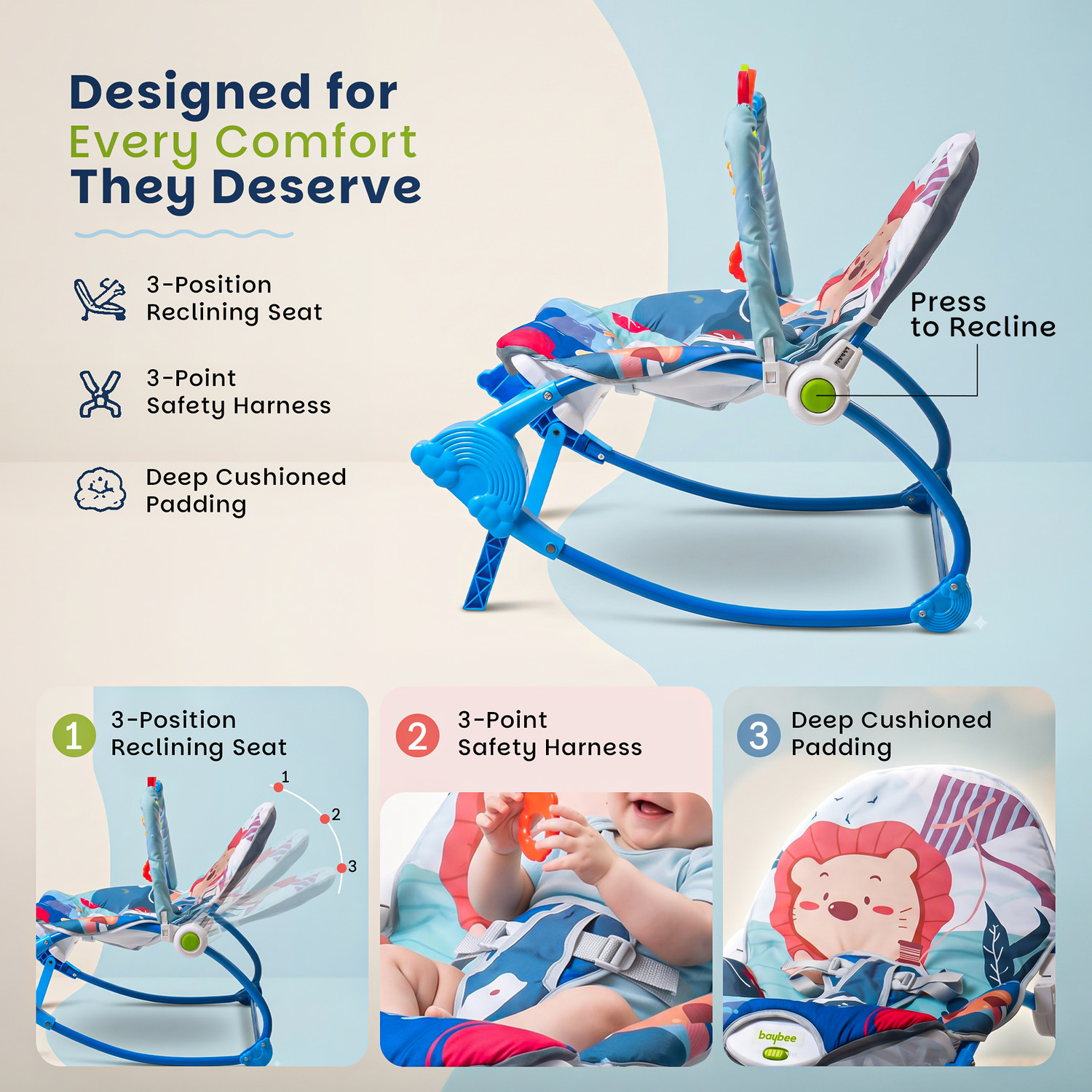 baybee Baby Rocker & Bouncer Bouncer (Blue) - Price History