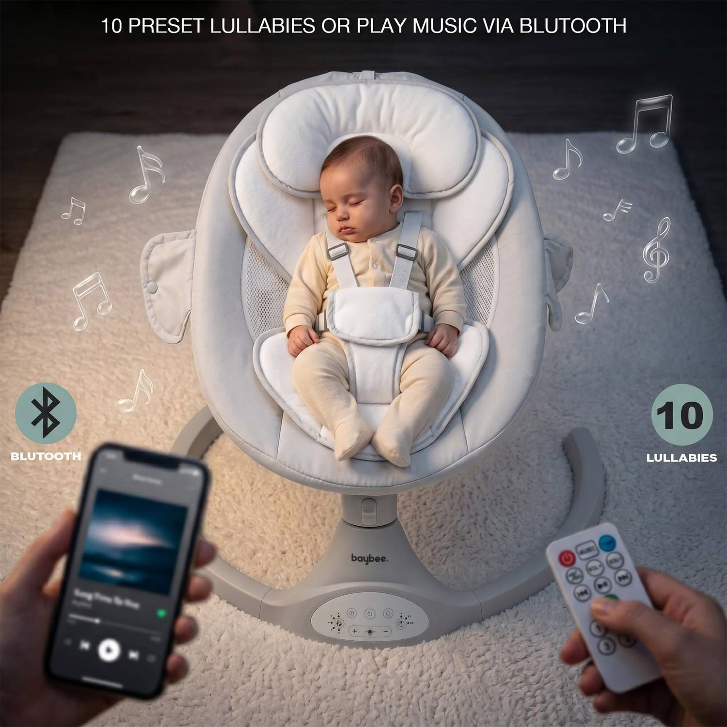 baybee Baby Electric Rocker & Bouncer with 5 Speeds - Image 3