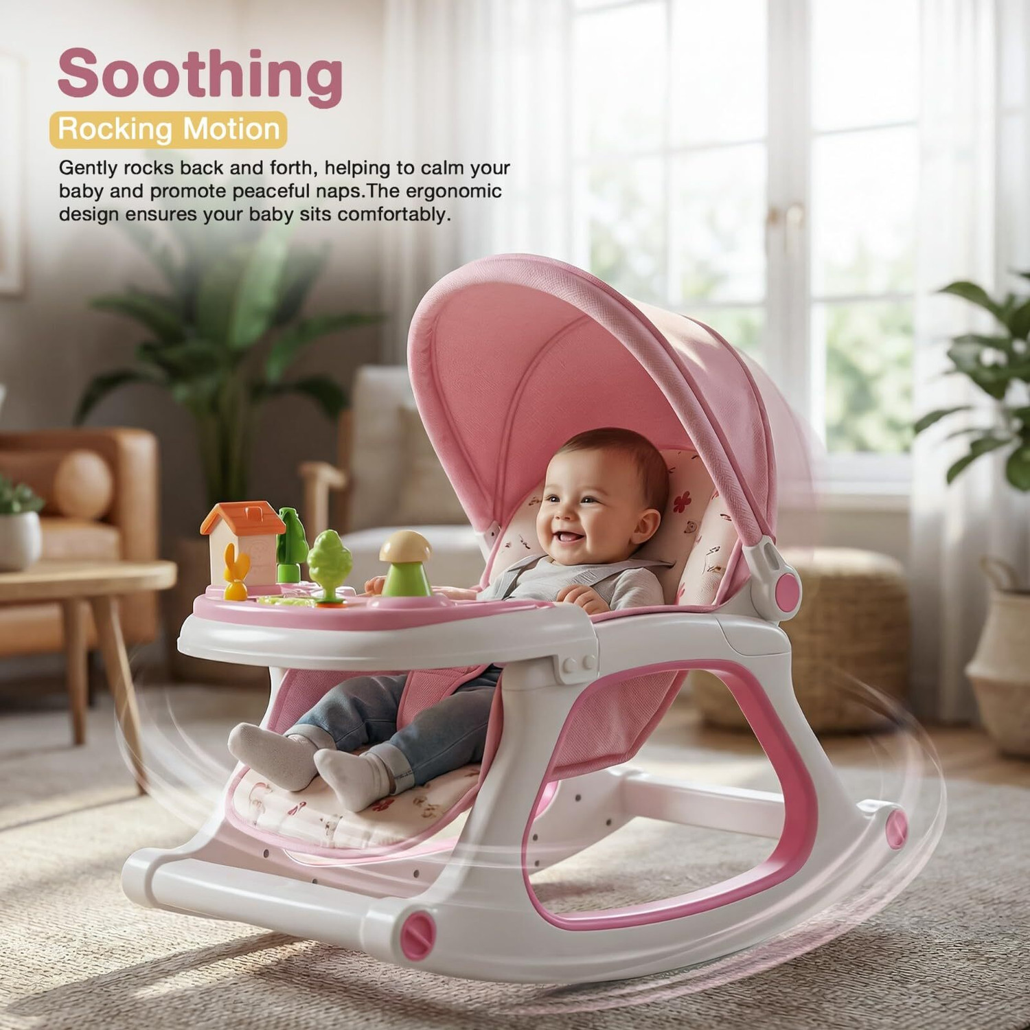 Image of baybee 3 in 1 Baby Rocker & Feeding Chair | Baby Rocker for 0 to 3 Years Bouncer