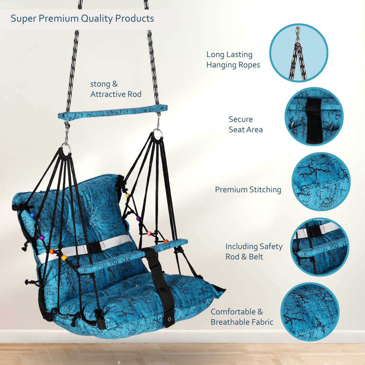 BJIK Premium Quality Cotton Baby Swing 1 to 6 Year Jhulla Swings Swings