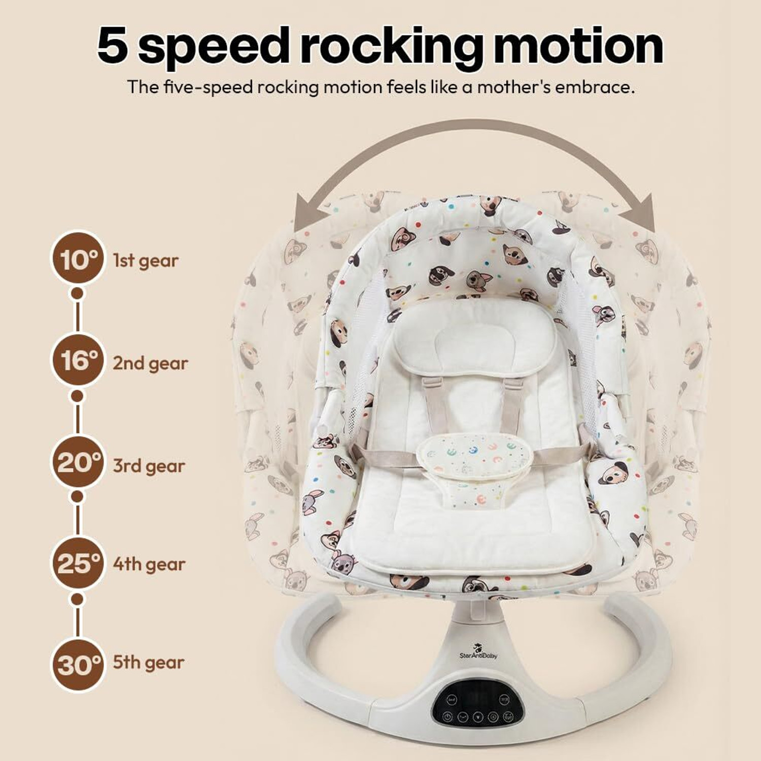 Image of StarAndDaisy Baby Rockers for 0 to 2 Years, Baby Multi Functional Rocker With Swing Control Swings