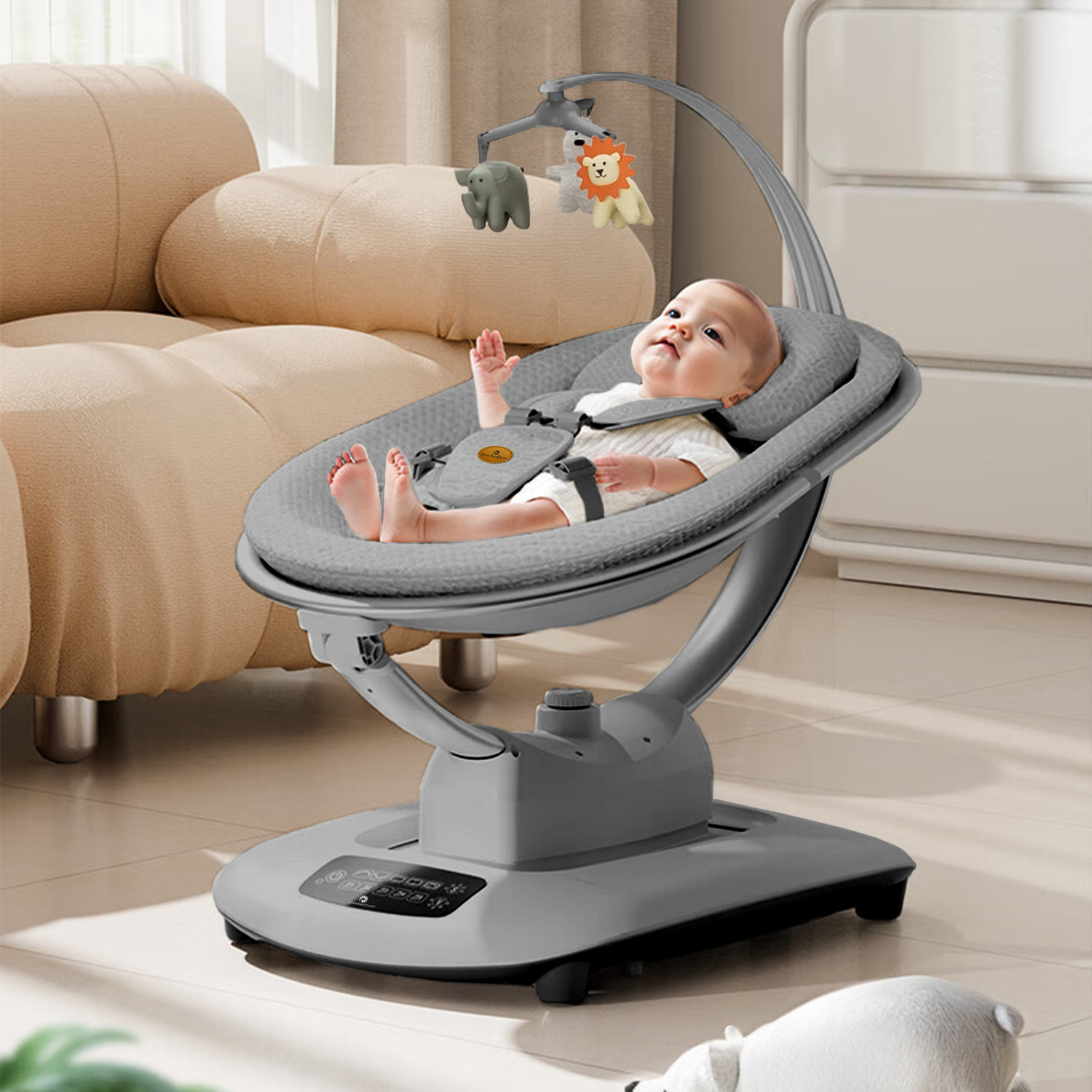Image of StarAndDaisy Baby Electric Rocker & Bouncer, 5 Speeds, Auto Swing & Remote Control Rocker and Bouncer