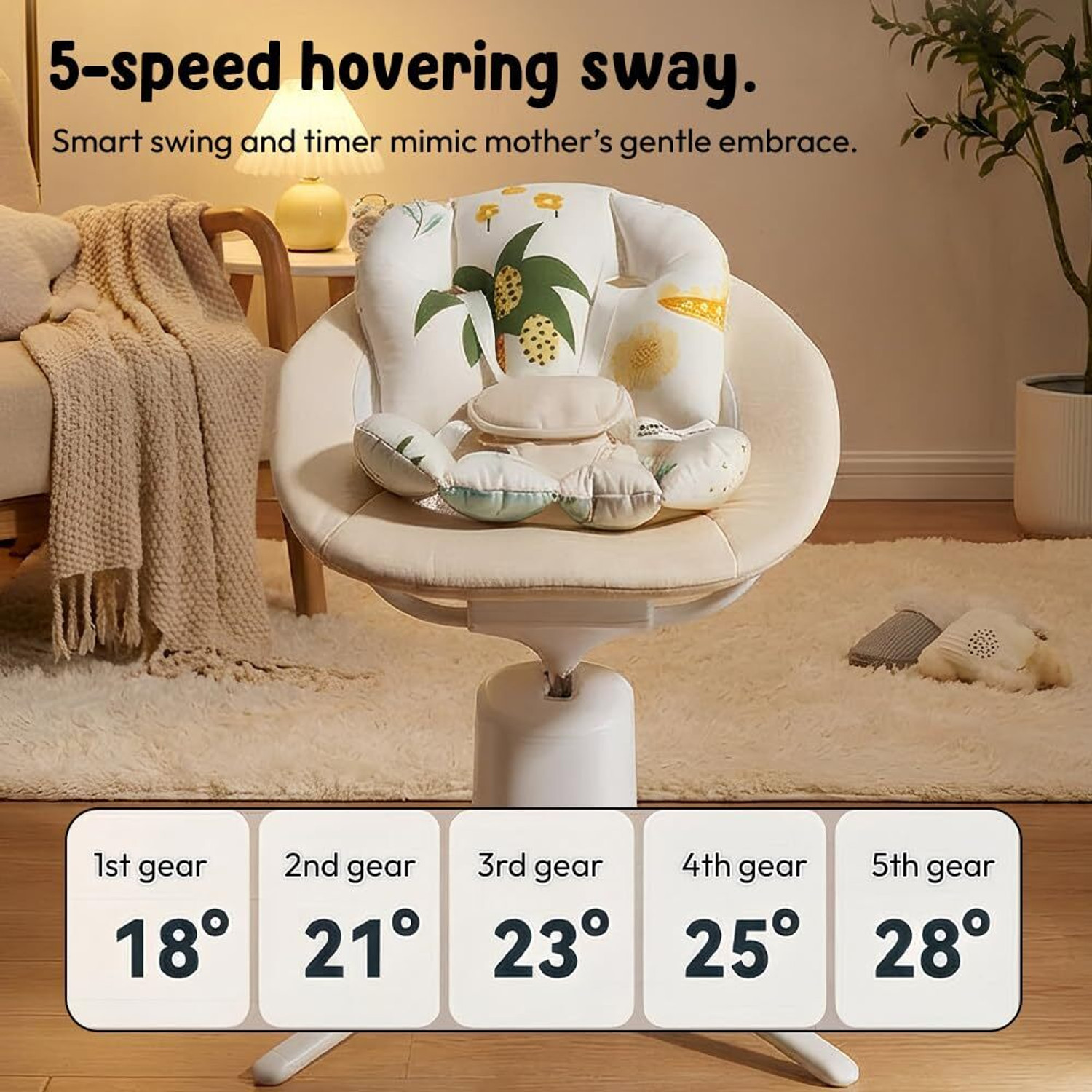 Image of StarAndDaisy Baby Multi-Function Rocker Chair with 5-Level Auto Swing, Bluetooth & Remote Rocker