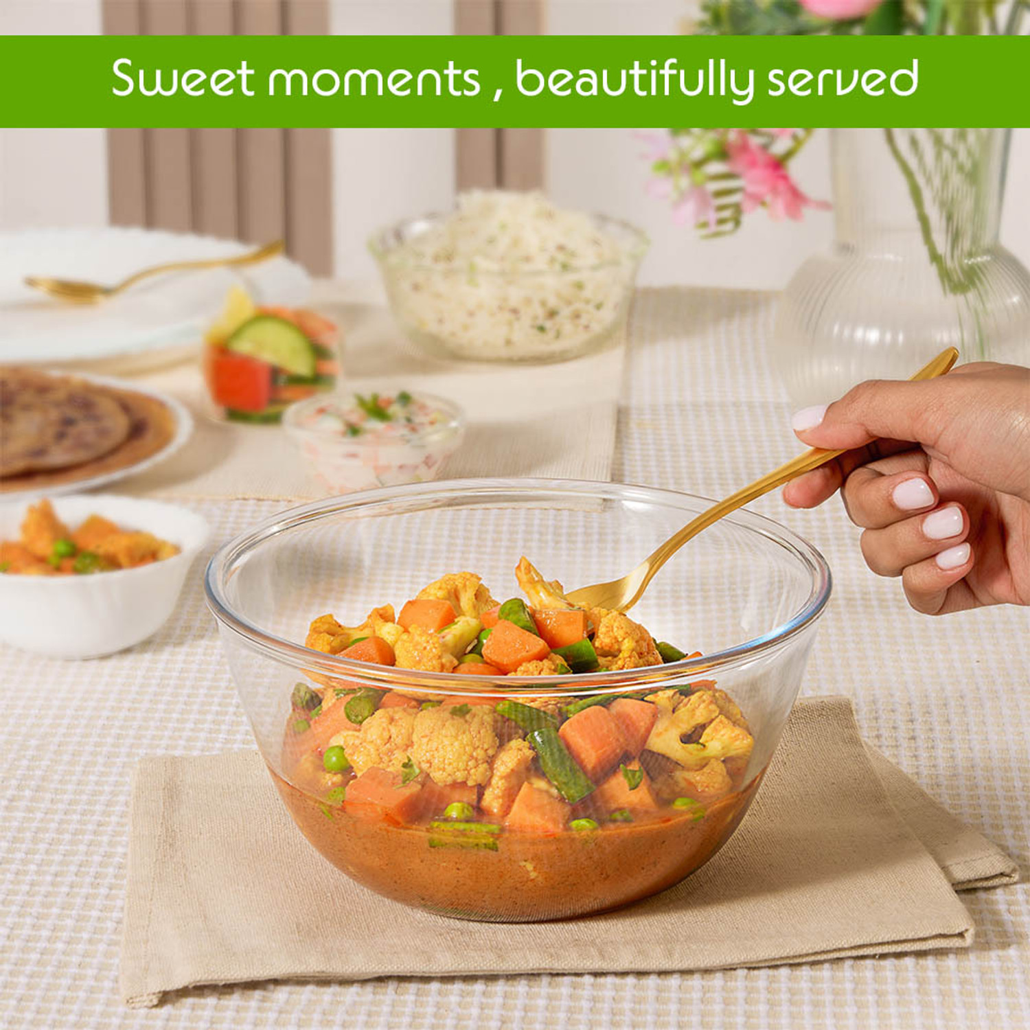 Image of BOROSIL Borosilicate Glass Mixing Bowl 1.5L + 2L Round Serving & Mixing Bowl, Microwave & Dishwasher Safe