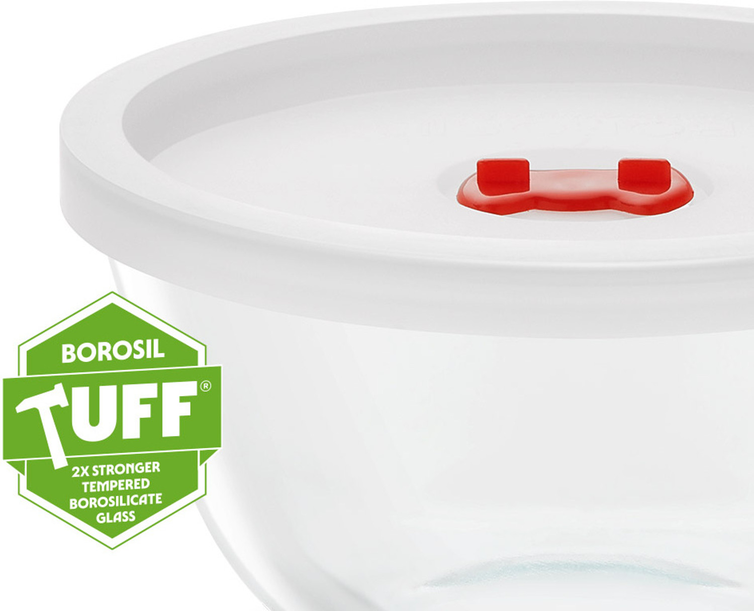 Image of Borosilicate Glass Mixing Bowl BGFGBBWLEC0037 (Pack of 3, Clear, Clear, Clear)