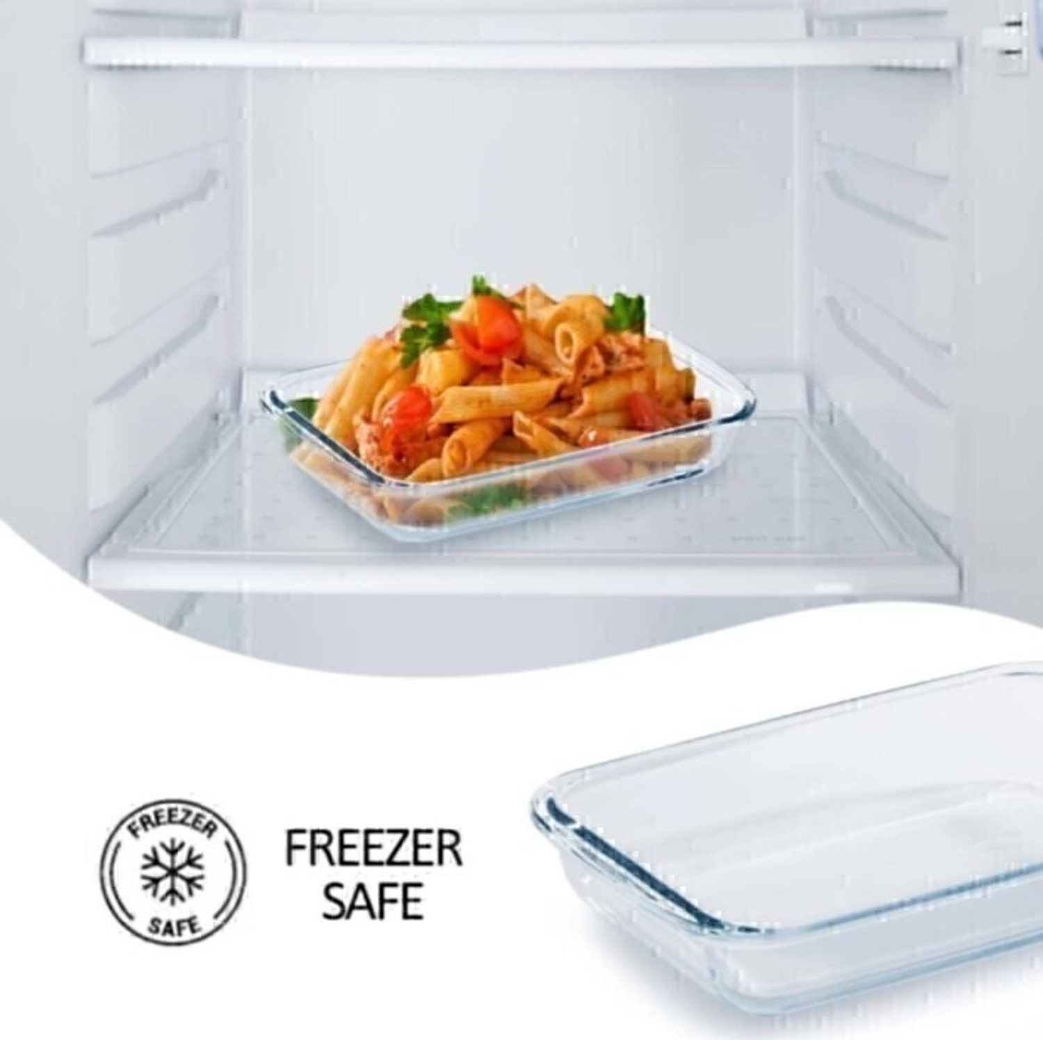 Image of PKMSHO Glass Serving Bowl Oven Safe Rectangle Baking Dish 1000 ML