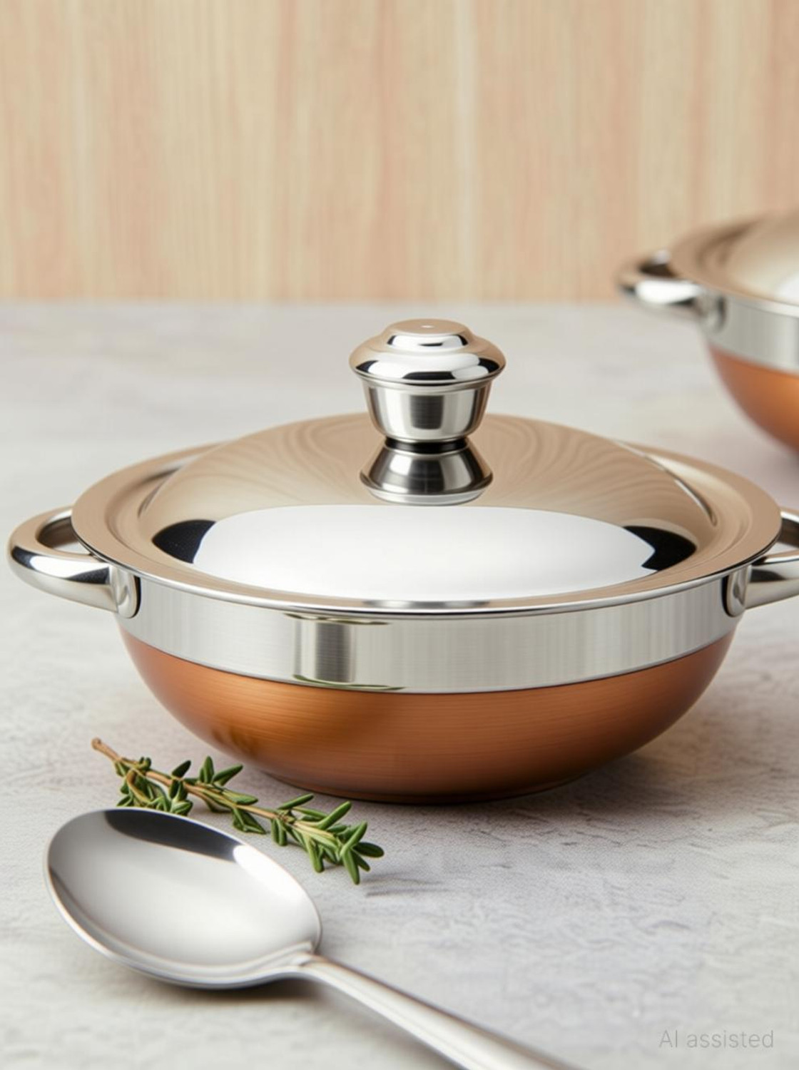 Image of LAZYwindow Stainless Steel Serving Bowl Set (4 Bowls with Lids, 2 Spoons) | Durable & Lightweight