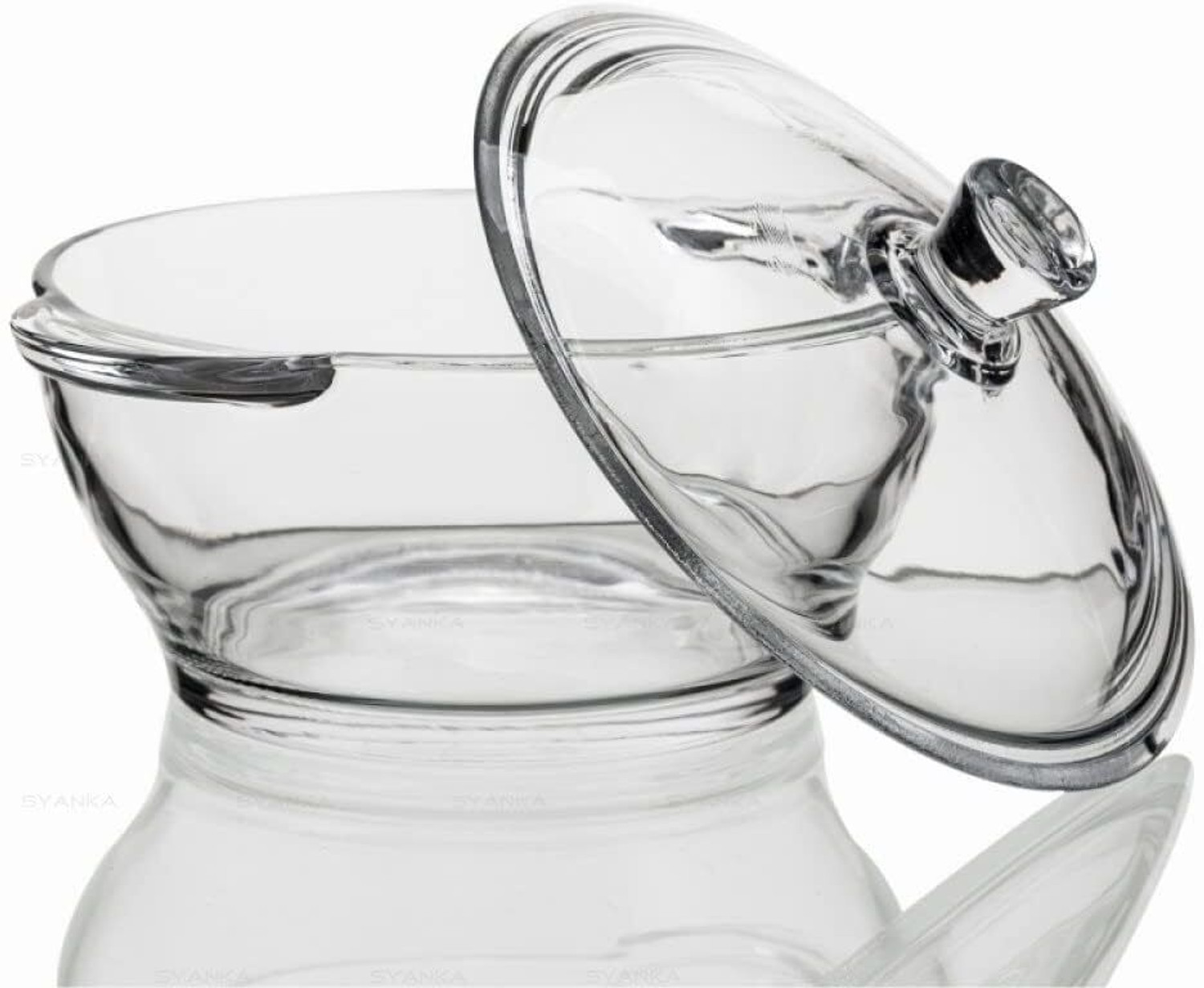 Image of STARKENDY Glass Serving Bowl Glass Casserole With Lid, Food Serving Bowl With Lid, Oven & Microwave Safe Disposable