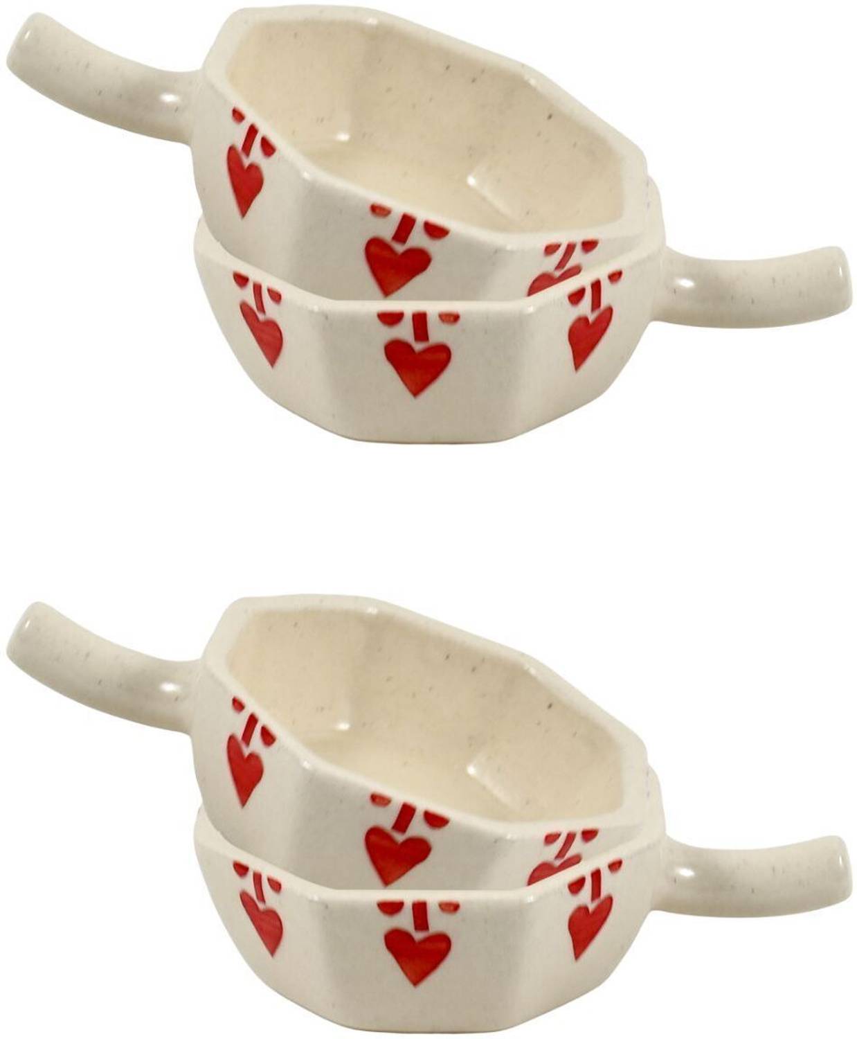 Amoorcart Ceramic Sauce Bowl Chutney Bowl | Red Heart