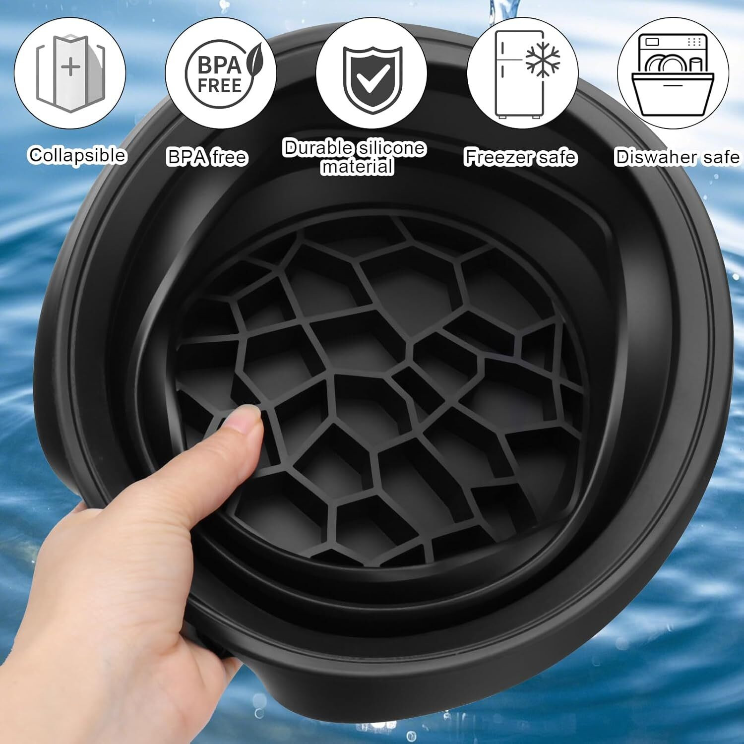 Image of Trezox Silicone Massage Bowl Ice Facial Bowl Cooling Skincare Set with Free Ice Roller for Face Therapy