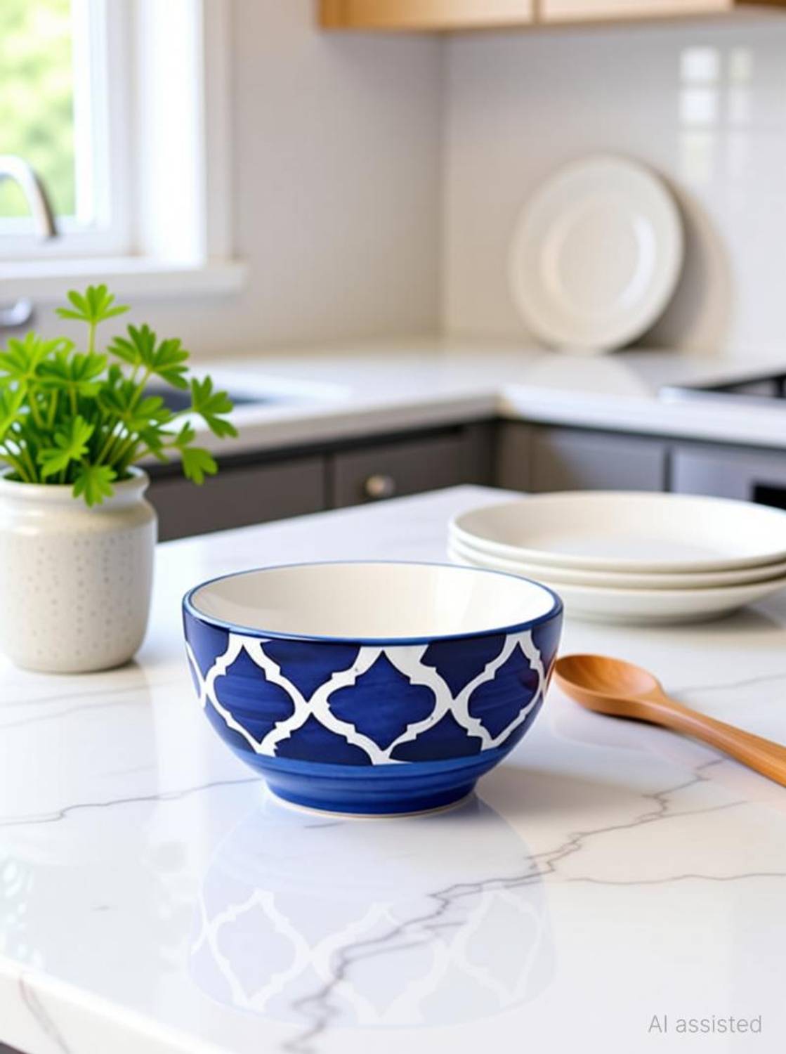 apar Ceramic Soup Bowl All New Elegant Ceramics Bowls For Home Kitchen(Pack Of 6, Blue) Disposable