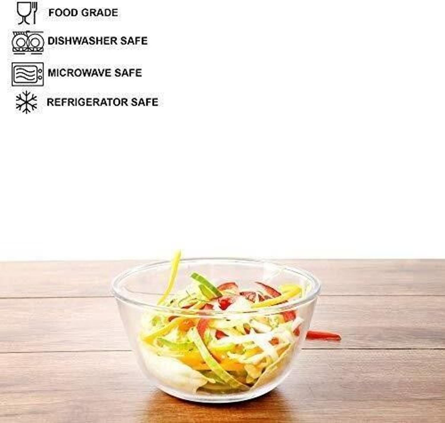 Image of Cutting EDGE Glass Mixing Bowl Borosilicate Mixing /Serving Round Glass Bowl for Kitchen & Dining, 800 ml