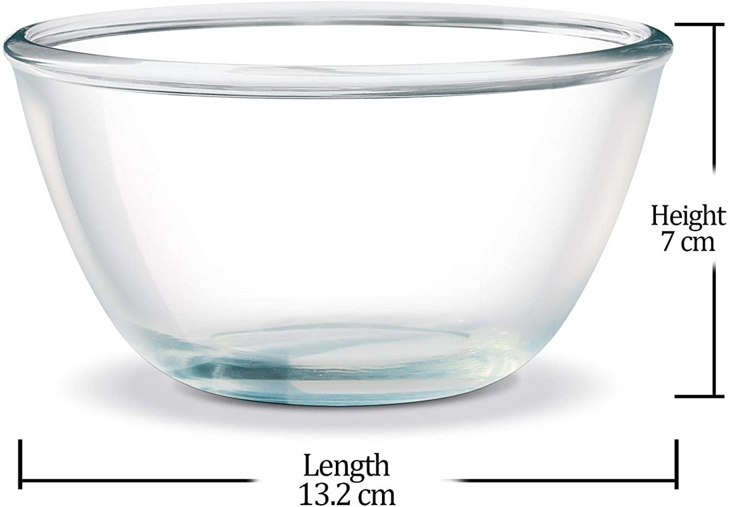 Image of IndusBay Borosilicate Glass Serving Bowl 2 Piece Toughened Glass Mixing High Borosilicate Glass Serving Bowl 550 ML Each