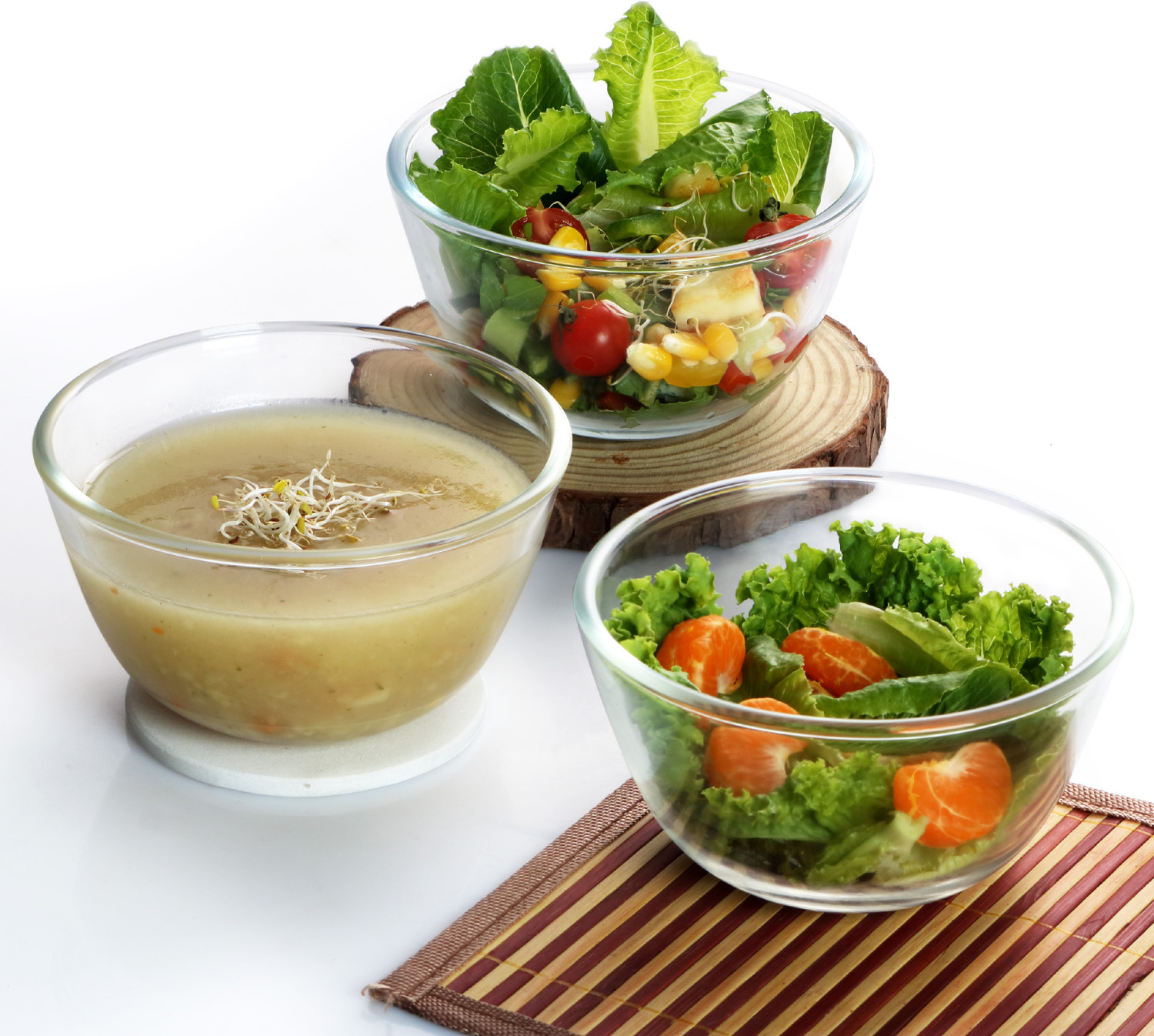 Image of cello Glass Mixing Bowl Ornella Toughened Glass Bowl Without Lid | Transparent | (500ml, 1000ml, 1500ml) (Pack of 3, Clear)