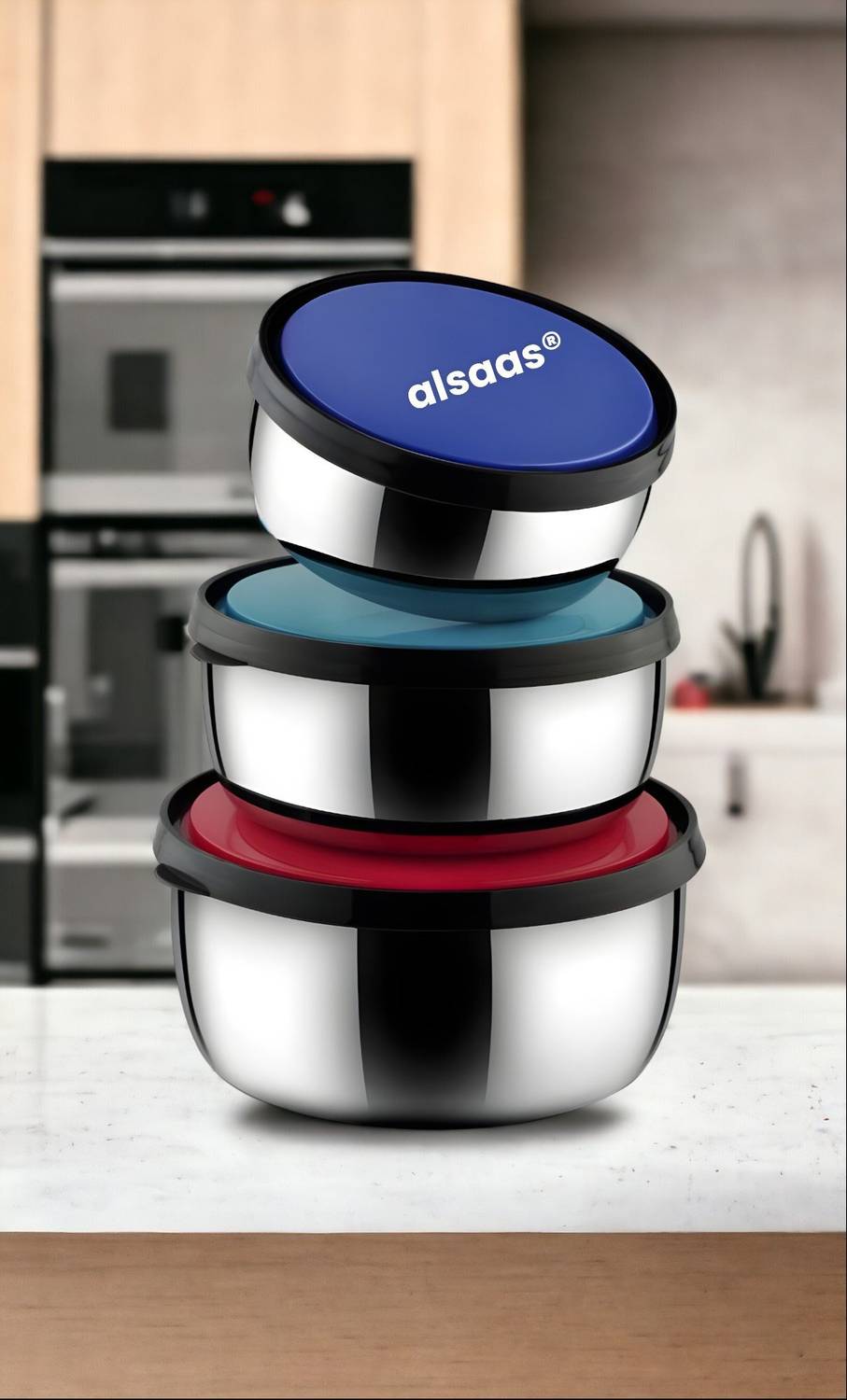 ALSAAS Stainless Steel Decorative Bowl Stainless Steel airtight Food Storage Lunch Tiffin Box