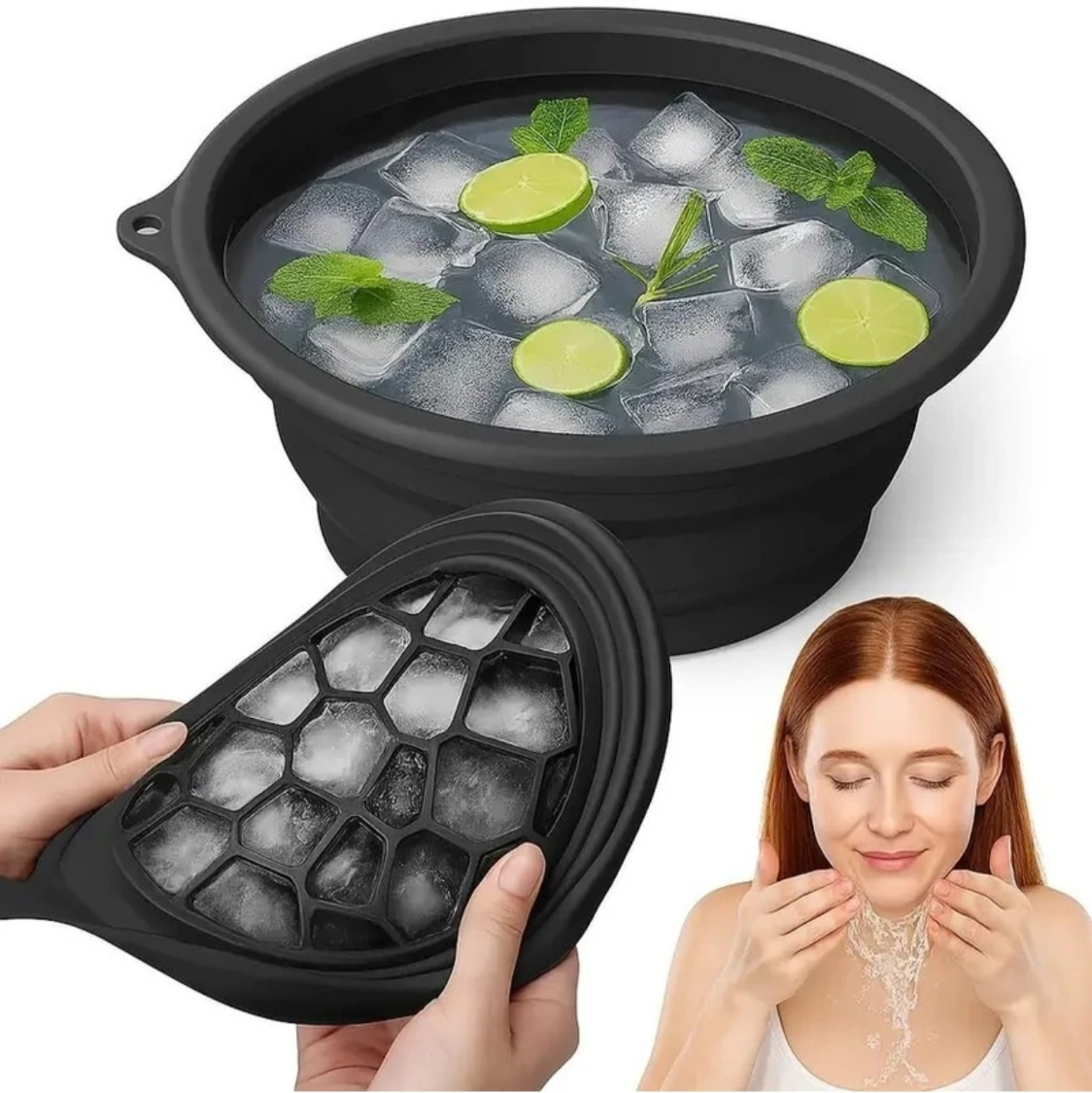 Image of Emperio Silicone Massage Bowl Silicone Face ice bowl With Ice roller for face Disposable