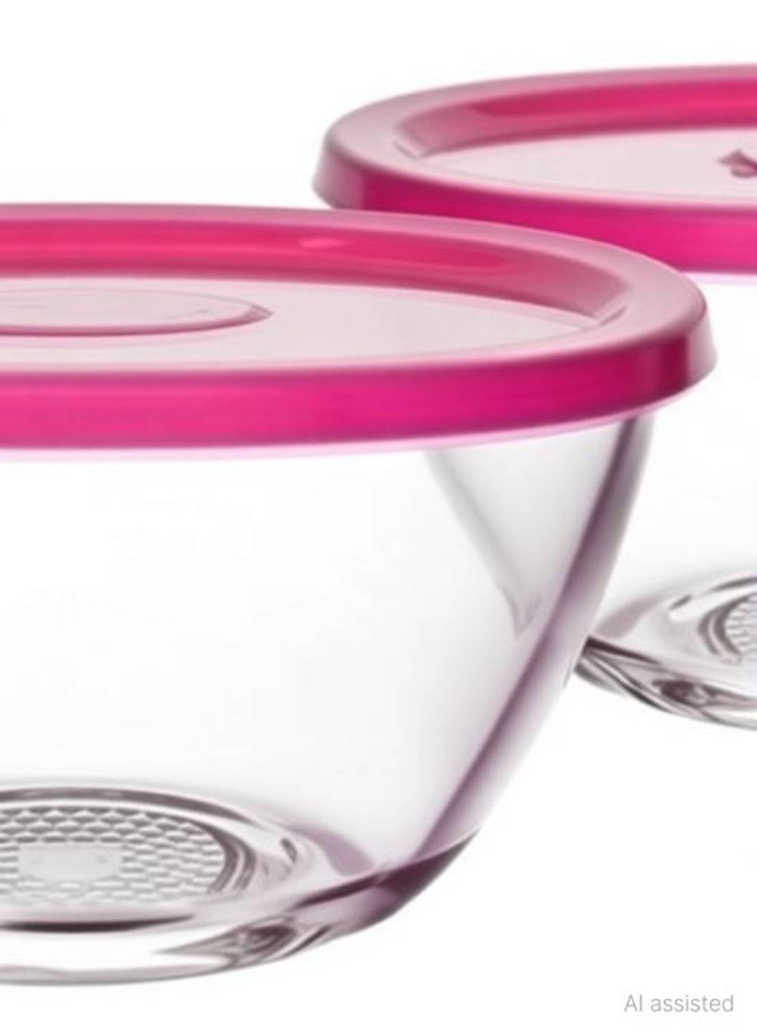 BHALALA ENTERPRISE Glass Storage Bowl Bowl sets with Lid Glass Storage Bowl (Clear, Pack of 2)